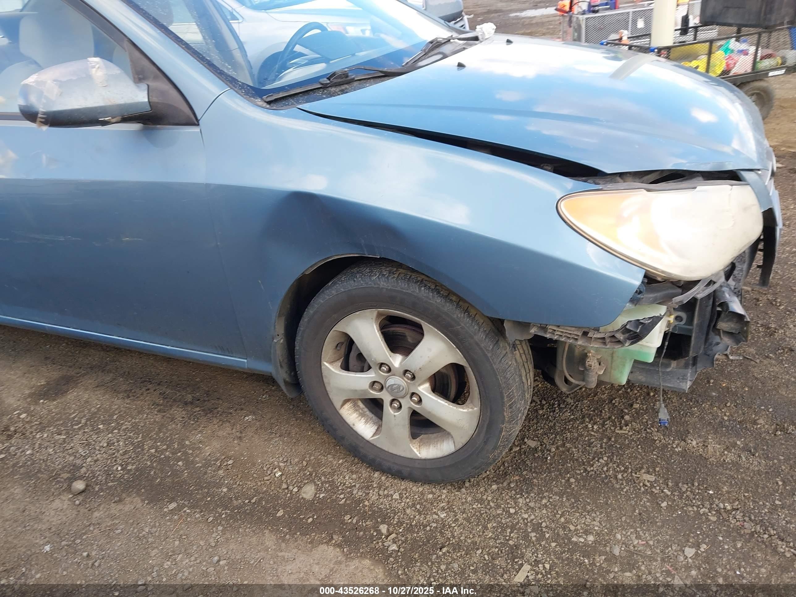 2007 Hyundai Elantra Gls/limited/se Blue vin: KMHDU46DX7U180111