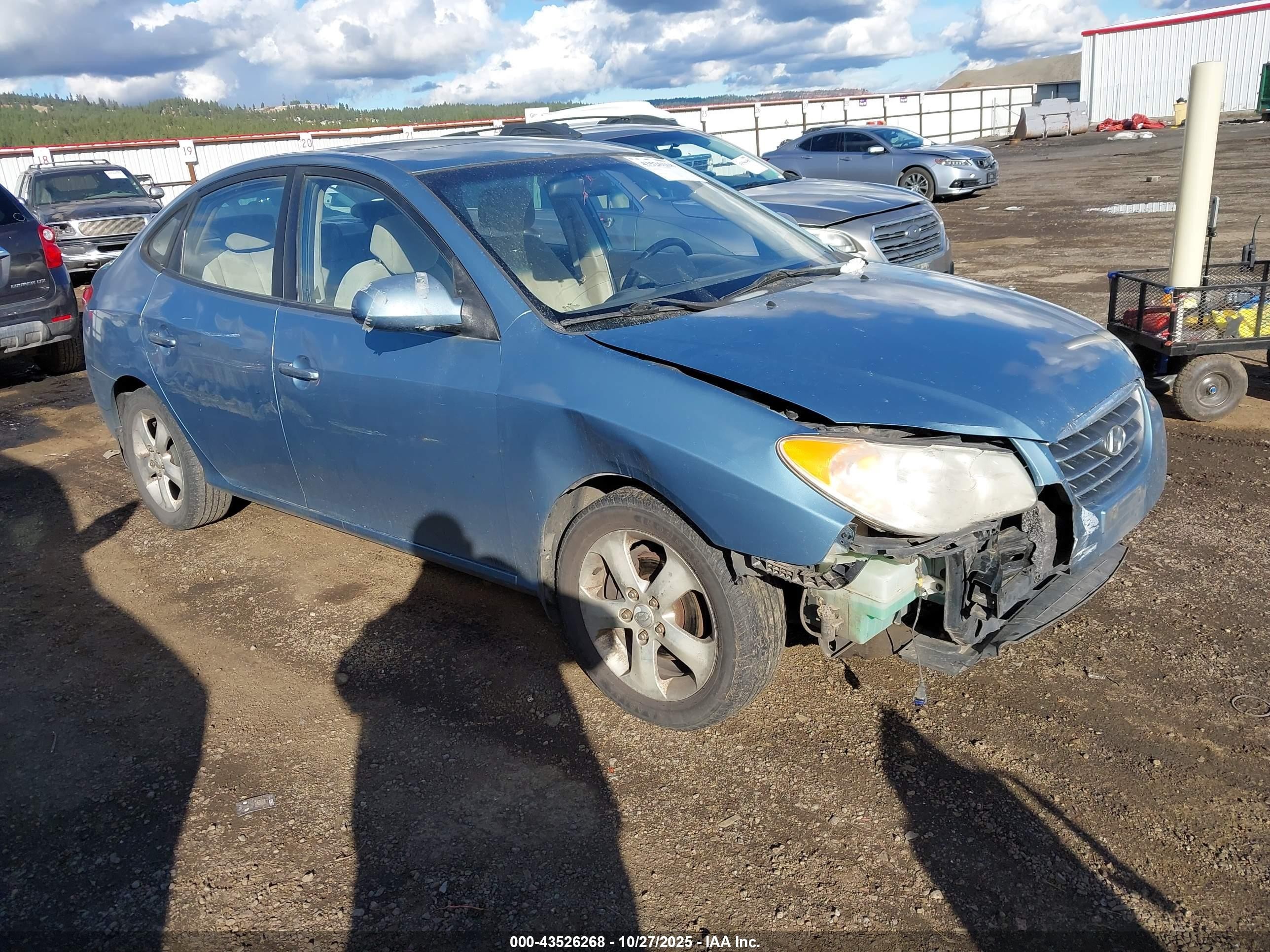 2007 Hyundai Elantra Gls/limited/se Blue vin: KMHDU46DX7U180111