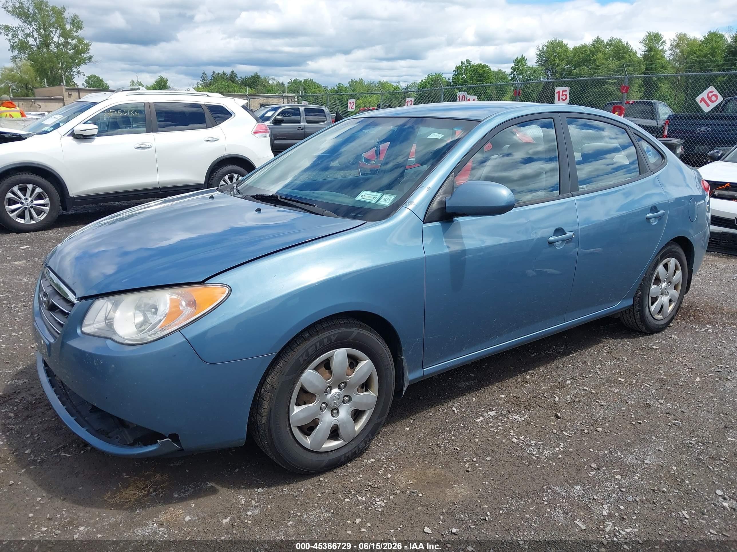 2007 Hyundai Elantra Gls/limited/ltd/se Синий vin: KMHDU46DX7U245491