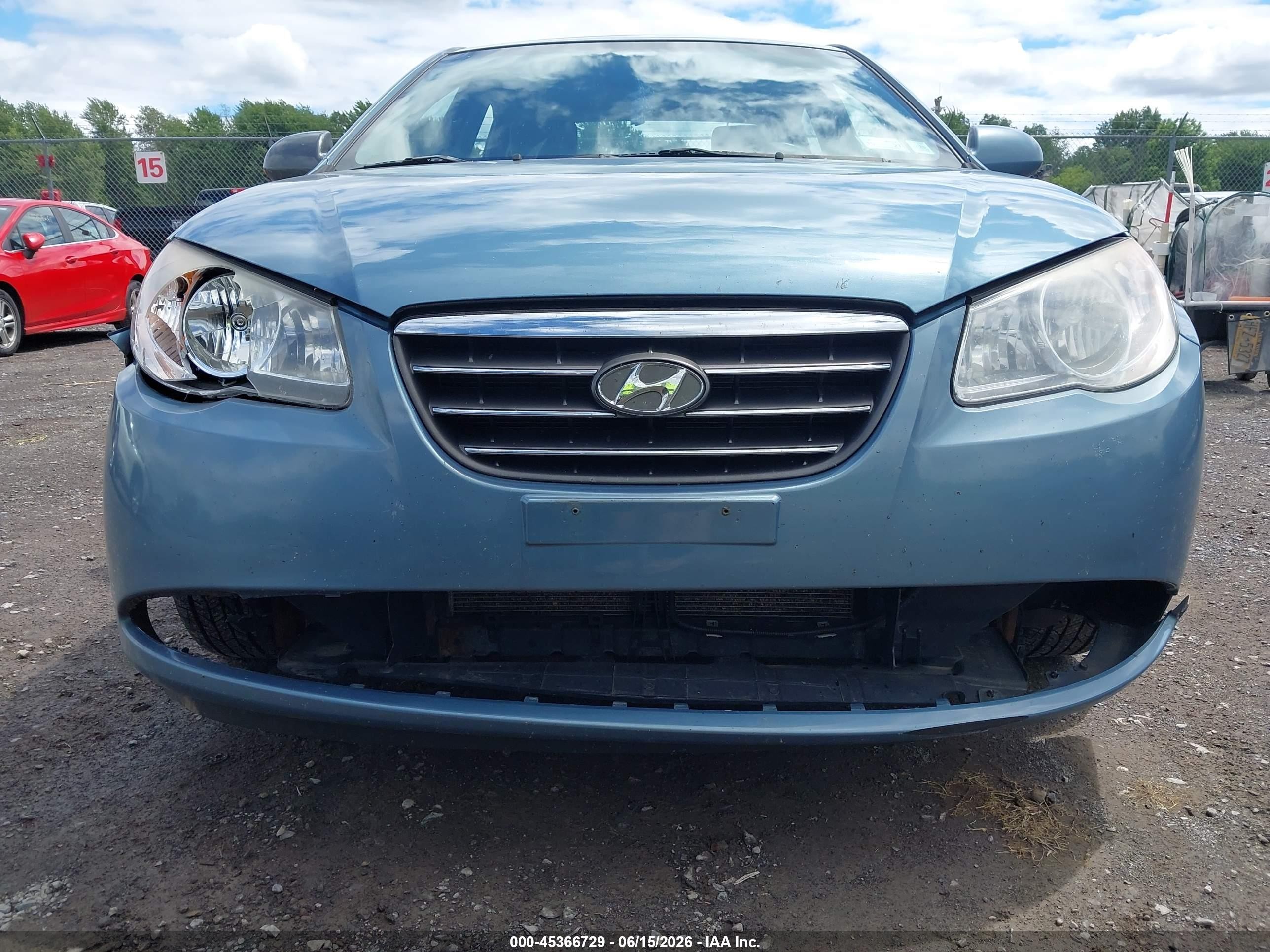2007 Hyundai Elantra Gls/limited/ltd/se Синий vin: KMHDU46DX7U245491