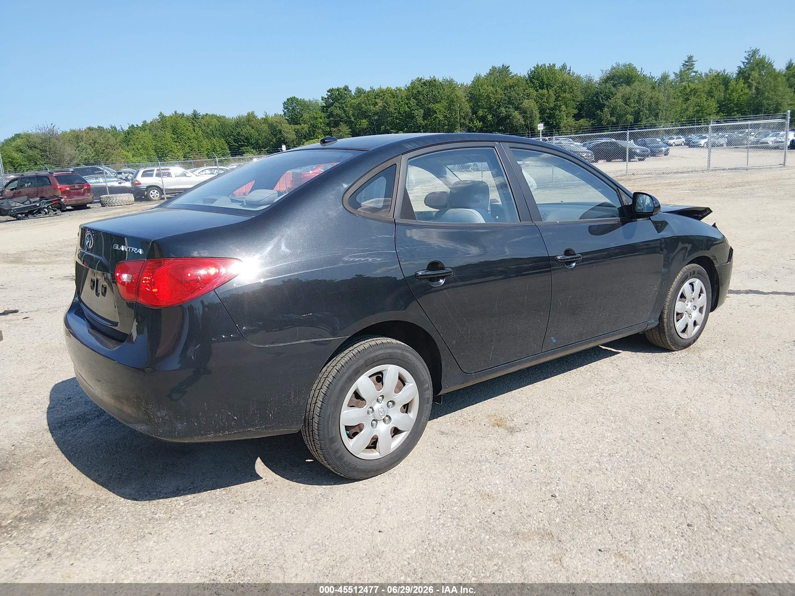2008 Hyundai Elantra Gls/se/limited Black vin: KMHDU46DX8U372629