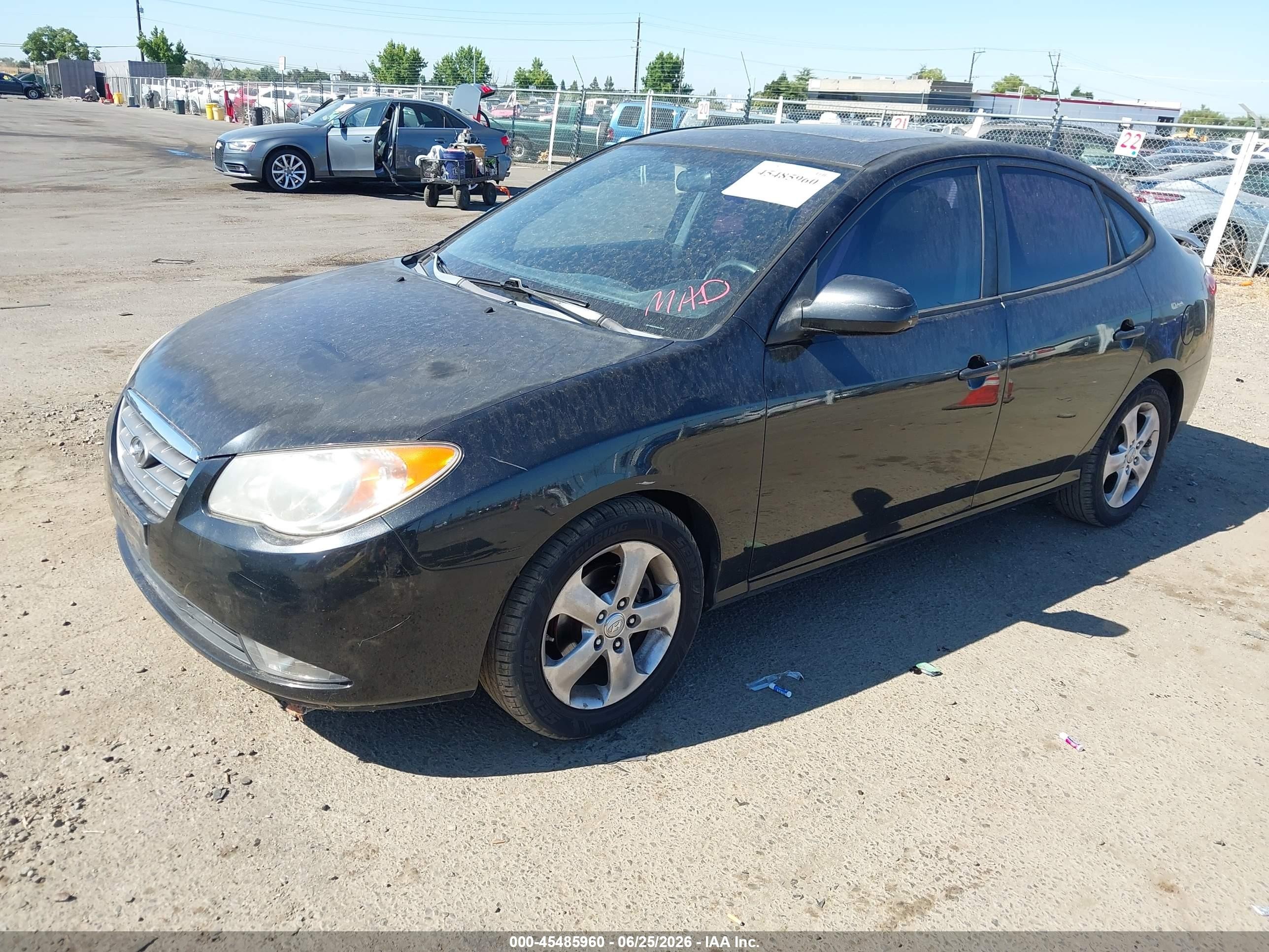 2008 Hyundai Elantra Gls/se Black vin: KMHDU46DX8U436863