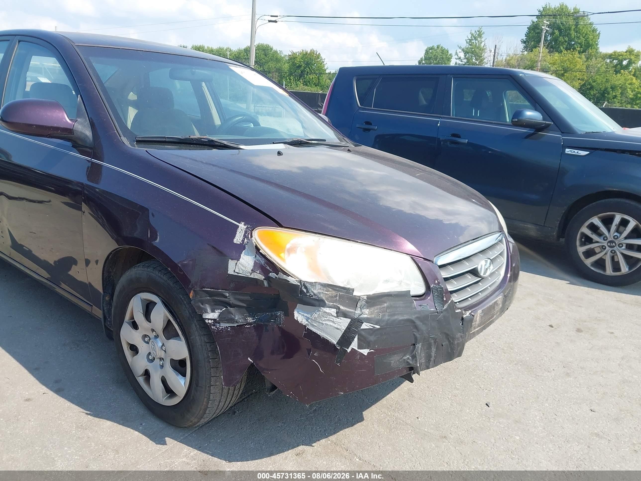 2008 Hyundai Elantra Gls/se Purple vin: KMHDU46DX8U459205