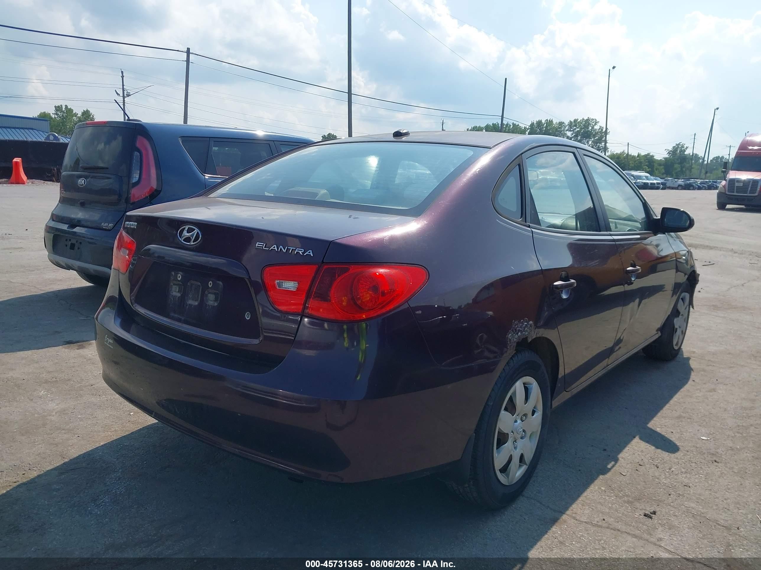 2008 Hyundai Elantra Gls/se Purple vin: KMHDU46DX8U459205