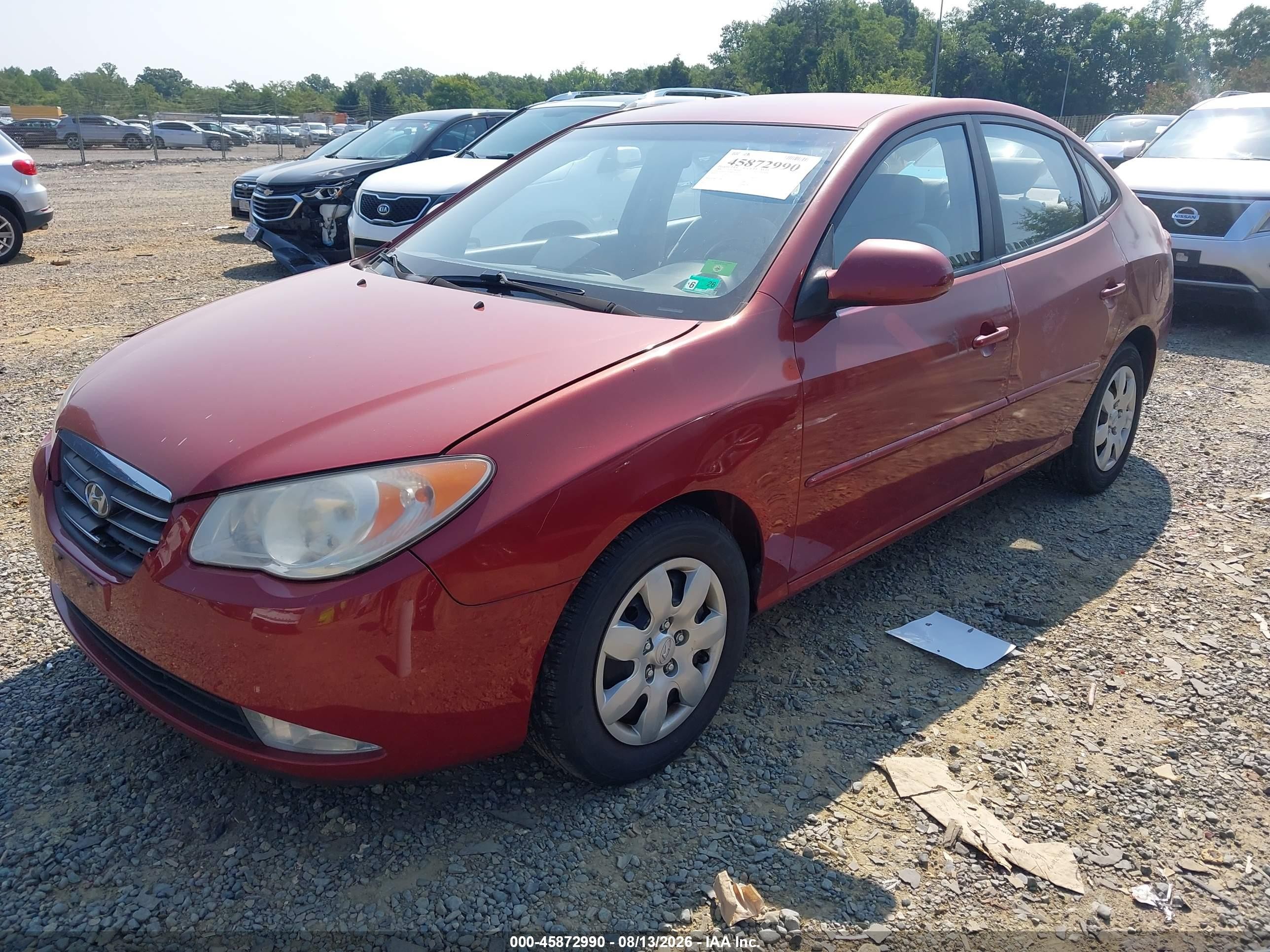 2008 Hyundai Elantra Gls/se Burgundy vin: KMHDU46DX8U516003