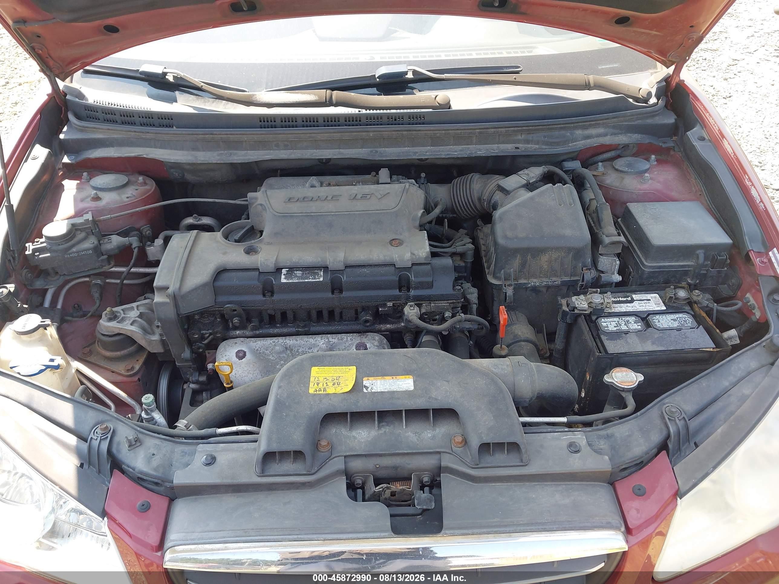 2008 Hyundai Elantra Gls/se Burgundy vin: KMHDU46DX8U516003