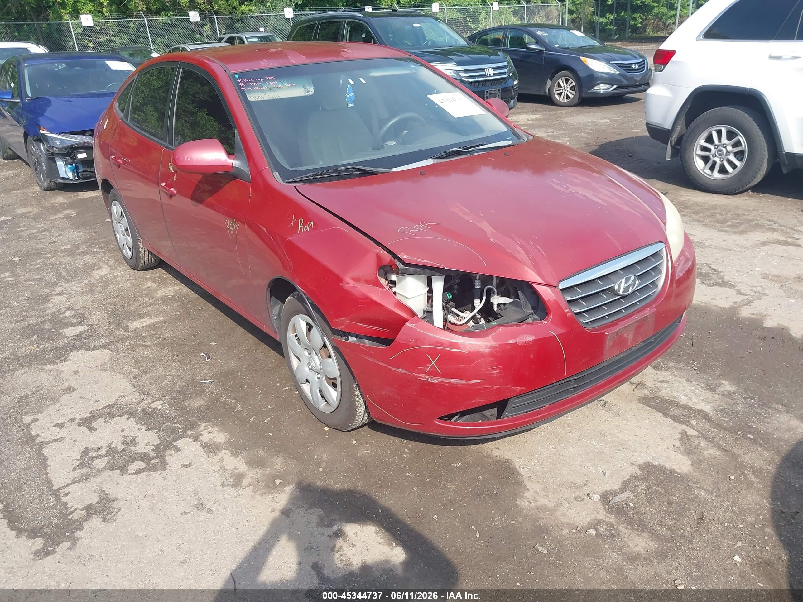 2008 Hyundai Elantra Gls/se Red vin: KMHDU46DX8U516924