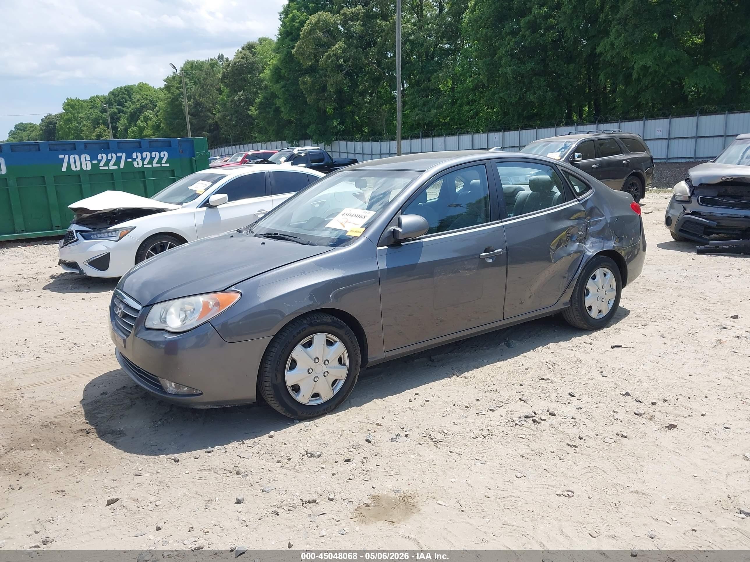 2008 Hyundai Elantra Gls/se Gray vin: KMHDU46DX8U555870