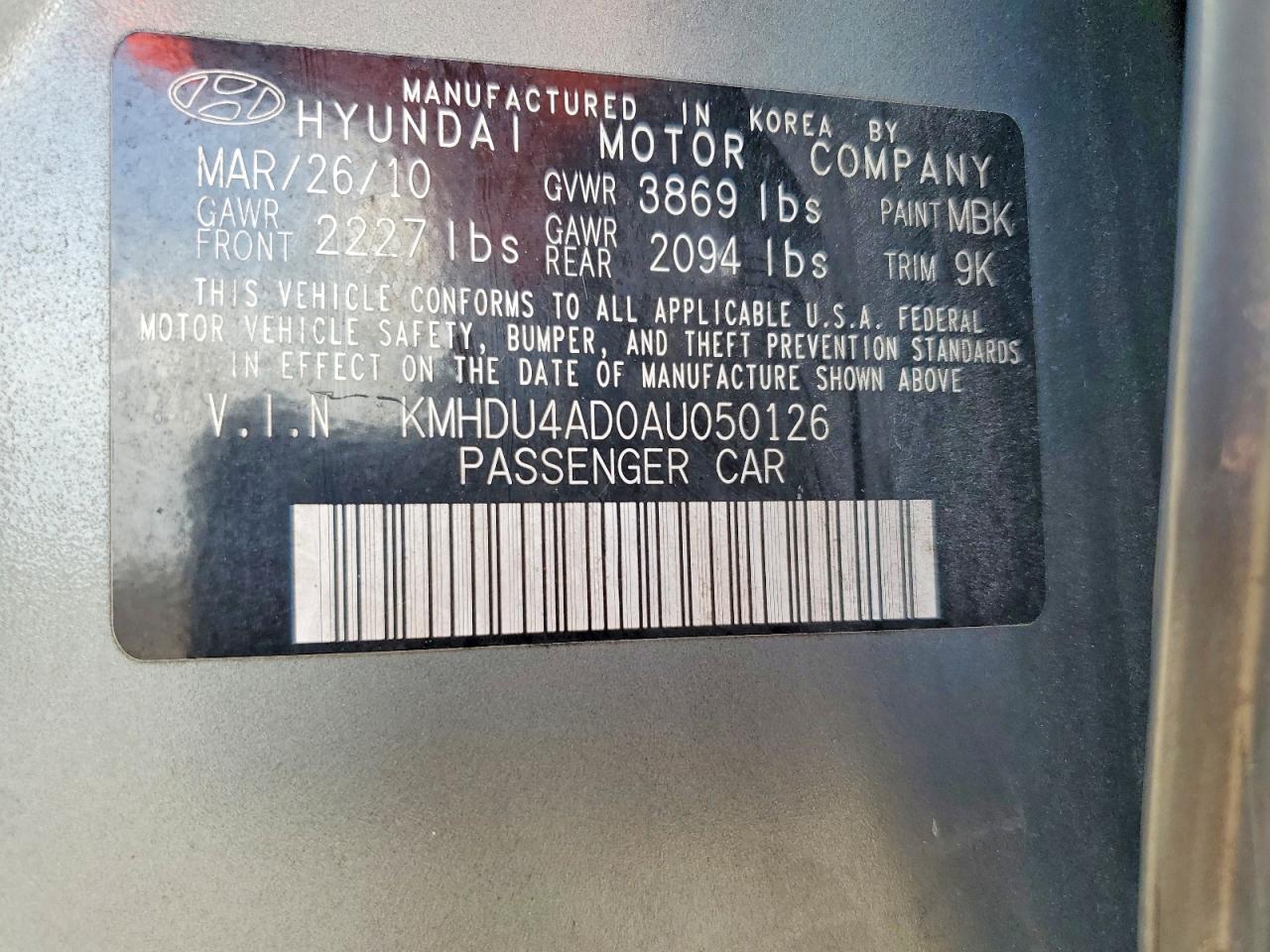 2010 Hyundai Elantra Gls Gray vin: KMHDU4AD0AU050126