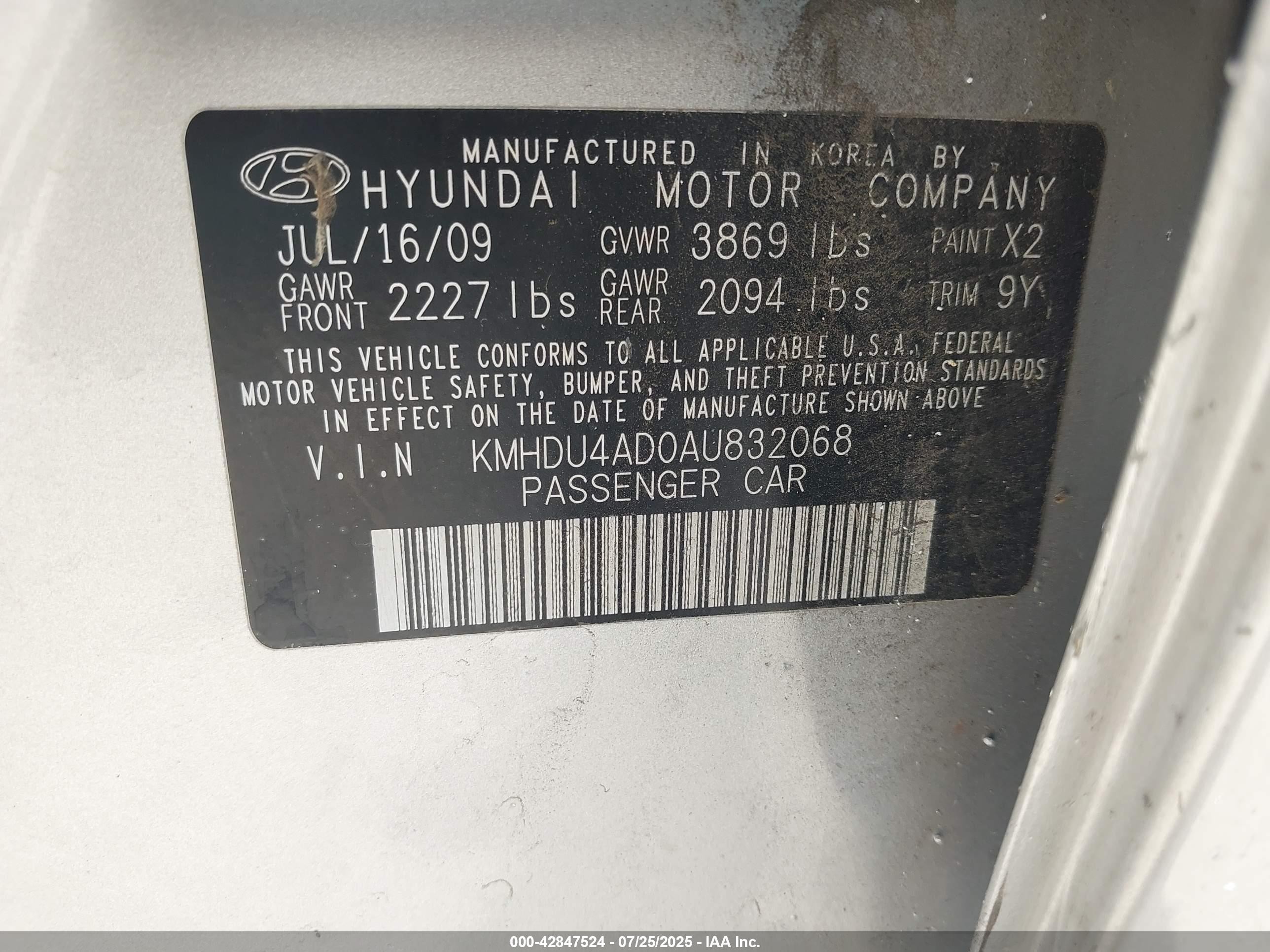 2010 Hyundai Elantra Blue Silver vin: KMHDU4AD0AU832068