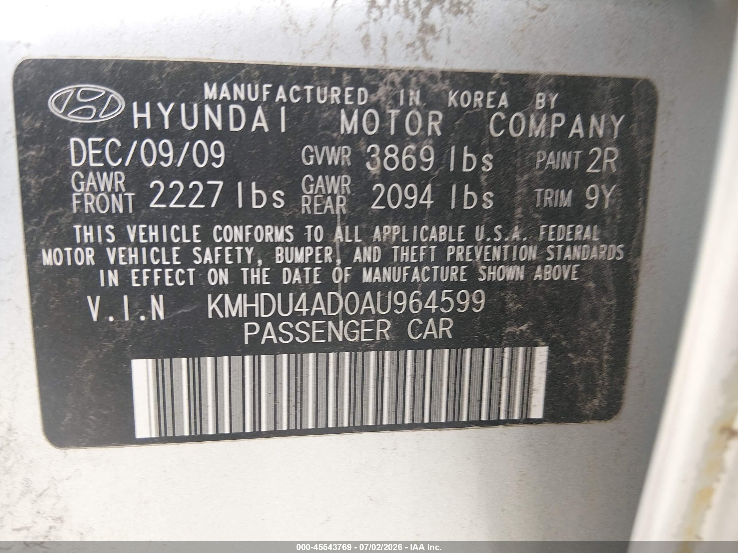 2010 Hyundai Elantra Gls Silver vin: KMHDU4AD0AU964599