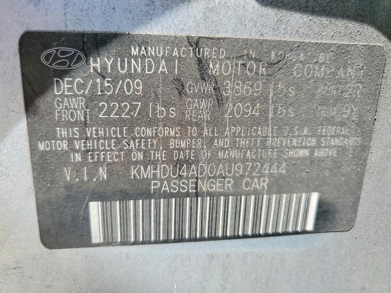 2010 Hyundai Elantra Gls Silver vin: KMHDU4AD0AU972444