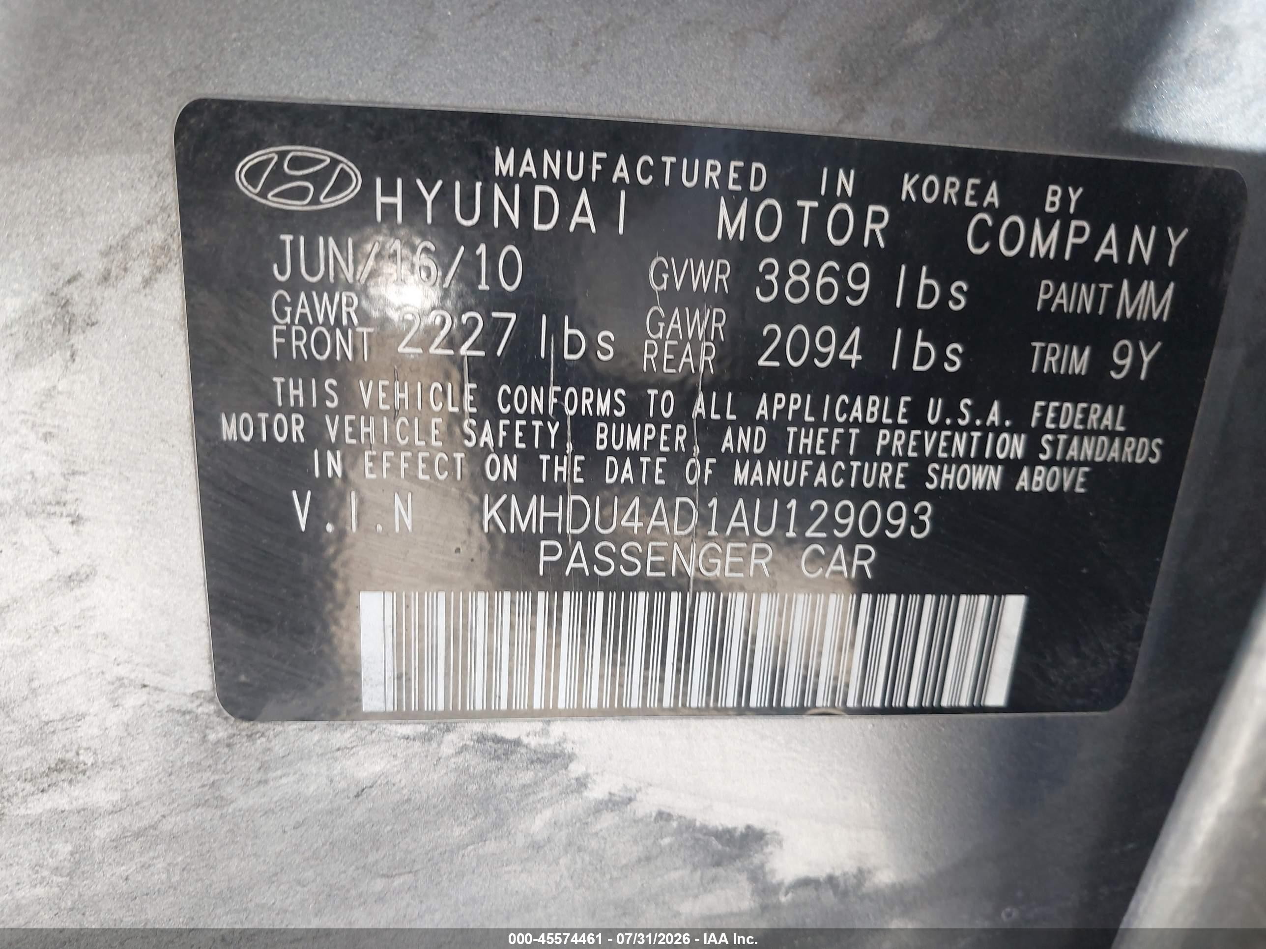 2010 Hyundai Elantra Gls Gray vin: KMHDU4AD1AU129093