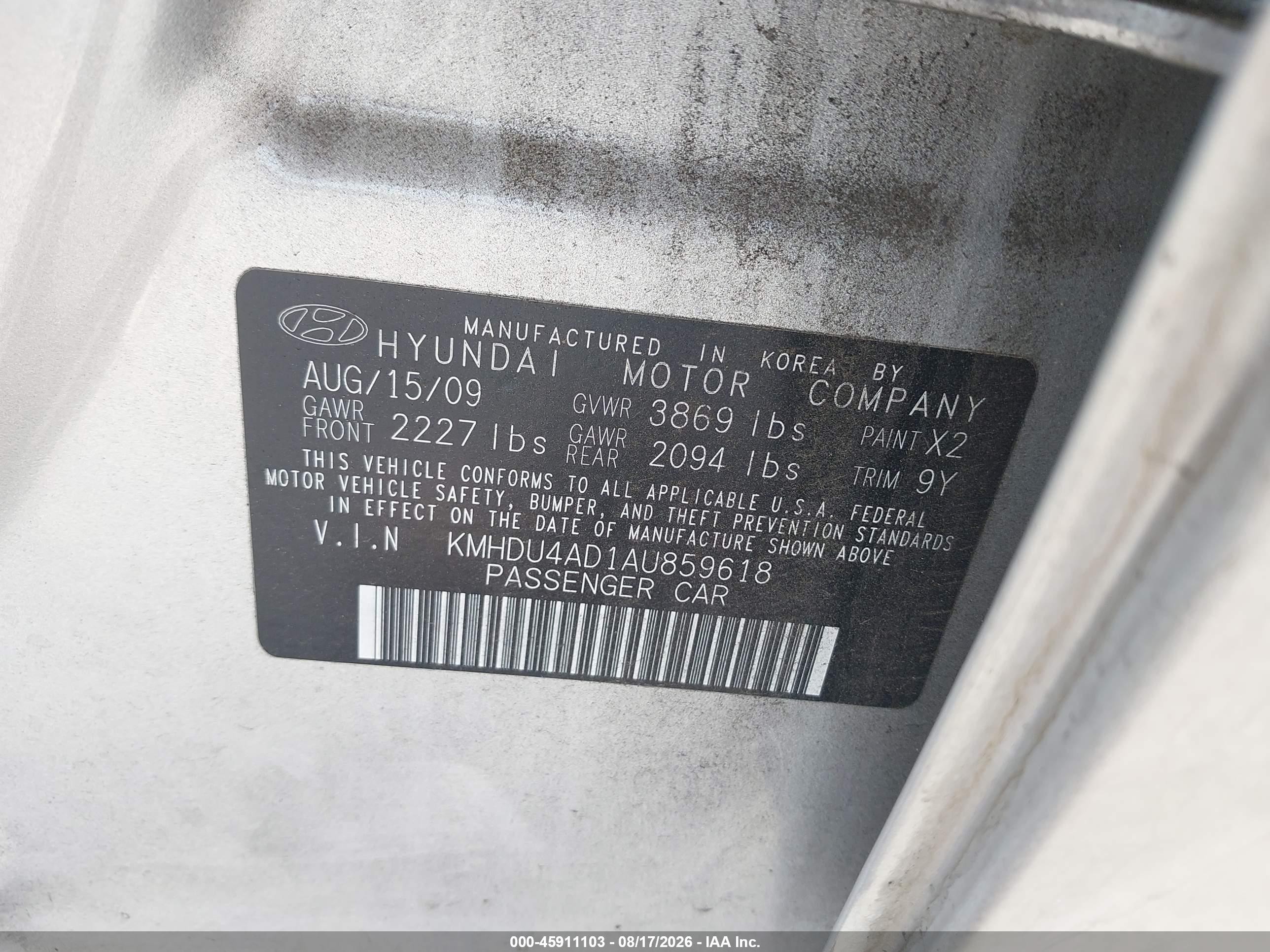 2010 Hyundai Elantra Gls Silver vin: KMHDU4AD1AU859618