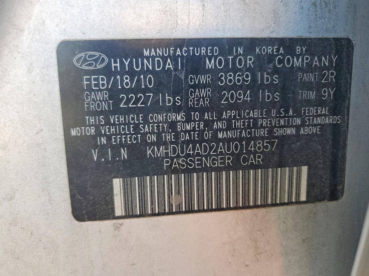2010 Hyundai Elantra Gls Silver vin: KMHDU4AD2AU014857