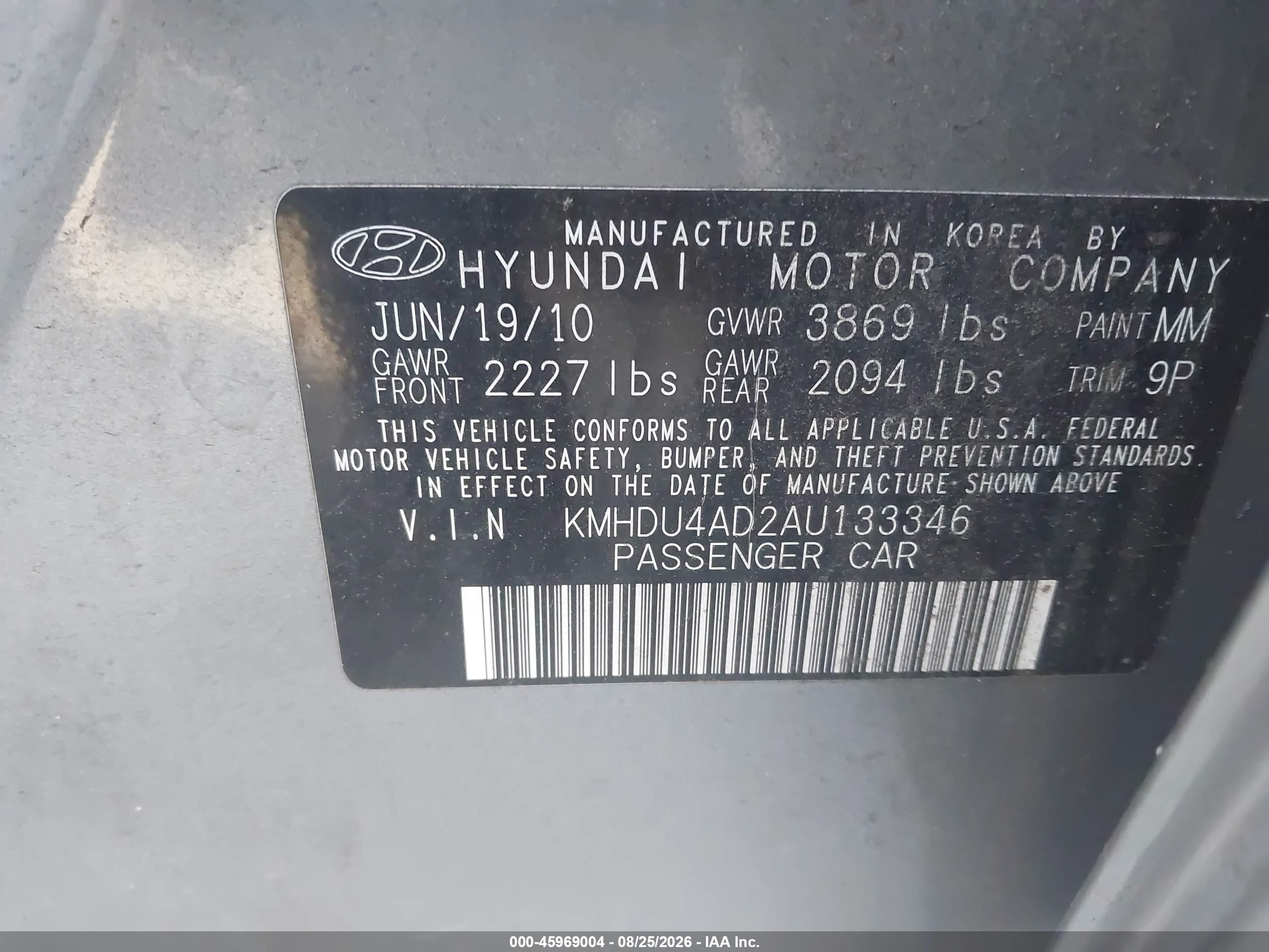 2010 Hyundai Elantra Se Синий vin: KMHDU4AD2AU133346