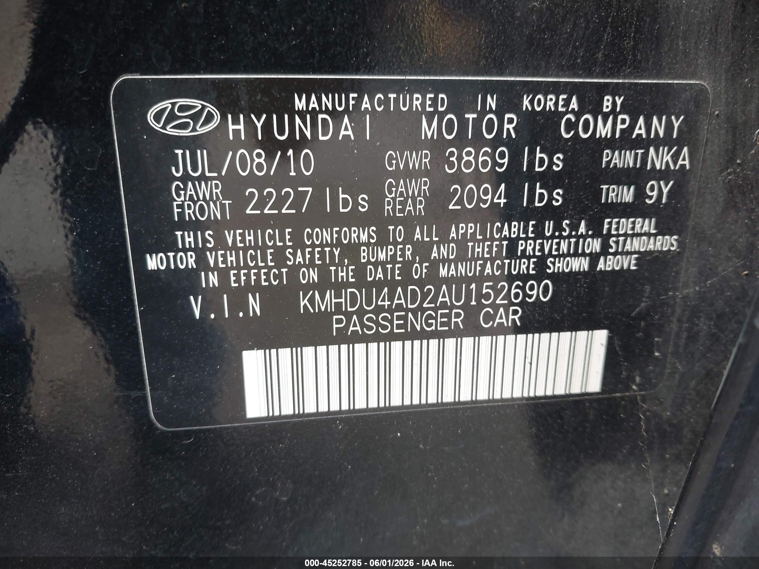 2010 Hyundai Elantra Gls Черный vin: KMHDU4AD2AU152690