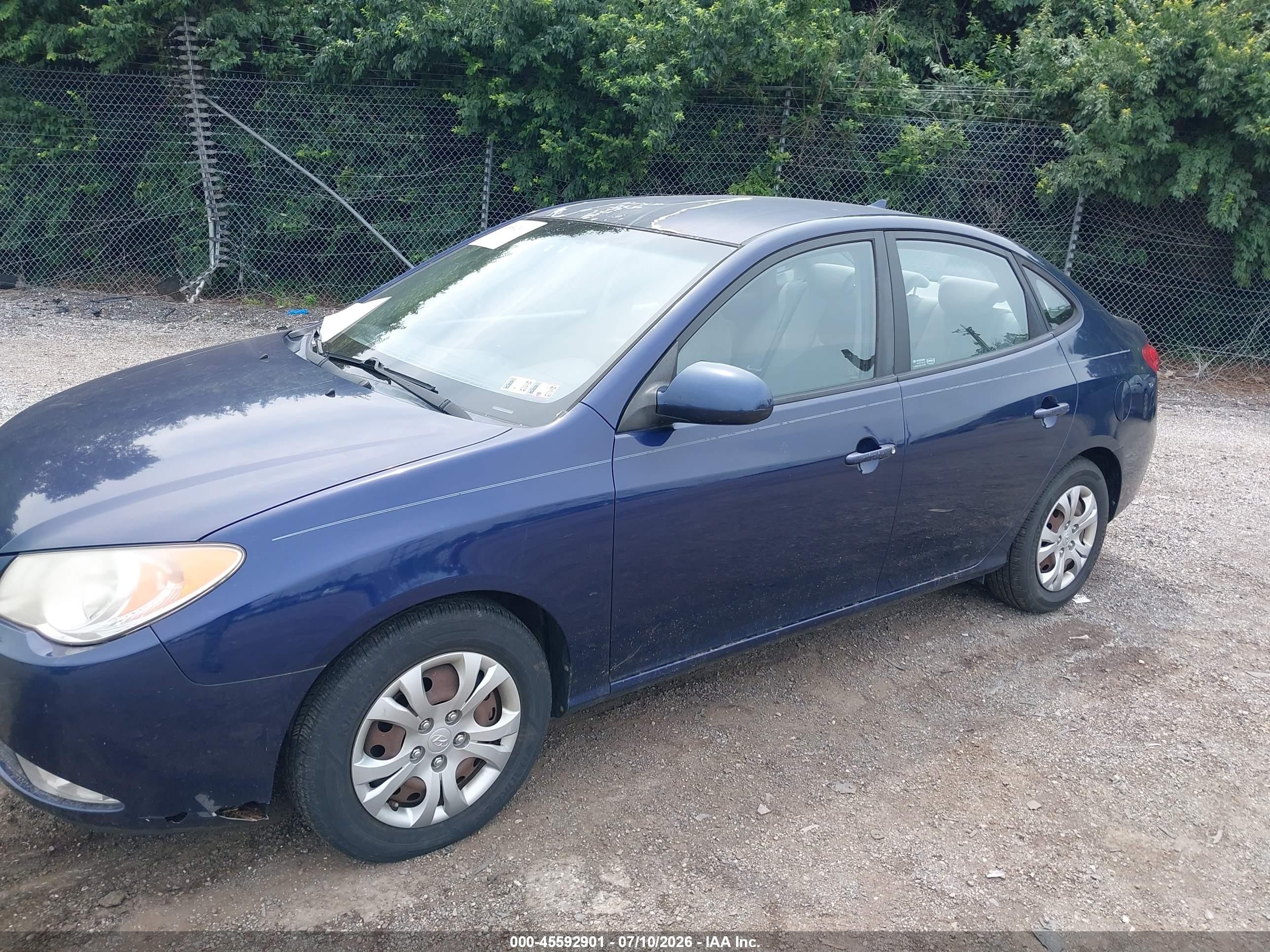 2010 Hyundai Elantra Gls Blue vin: KMHDU4AD2AU195930