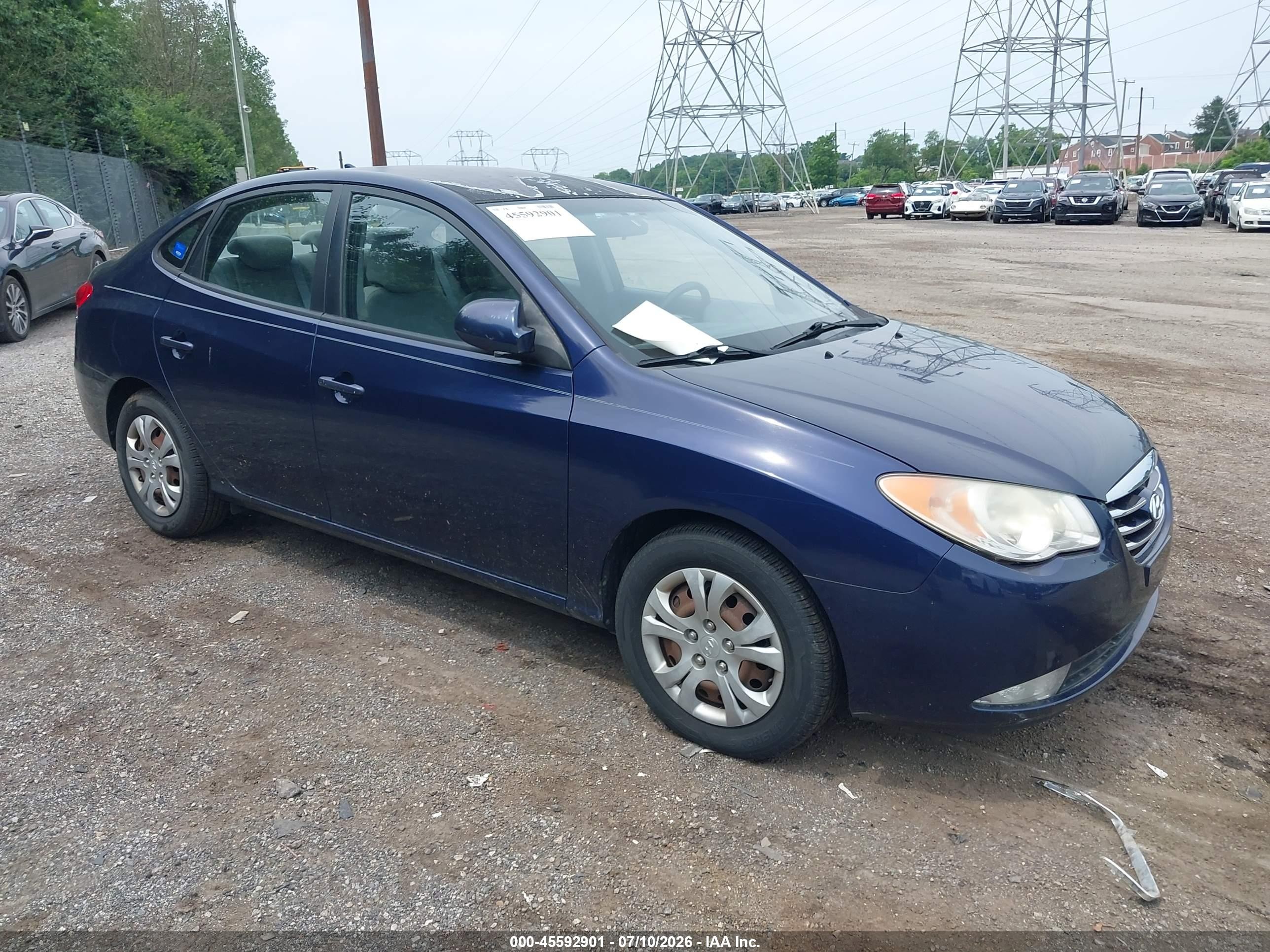 2010 Hyundai Elantra Gls Blue vin: KMHDU4AD2AU195930