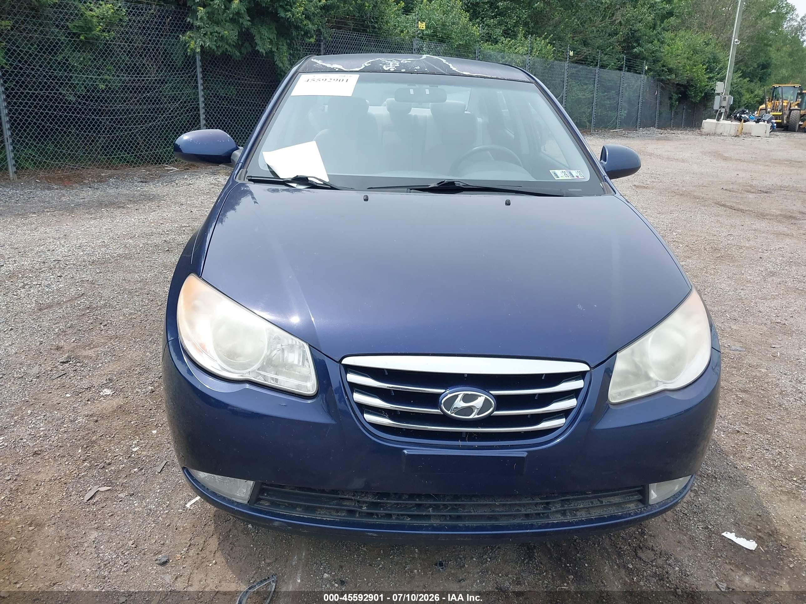 2010 Hyundai Elantra Gls Blue vin: KMHDU4AD2AU195930