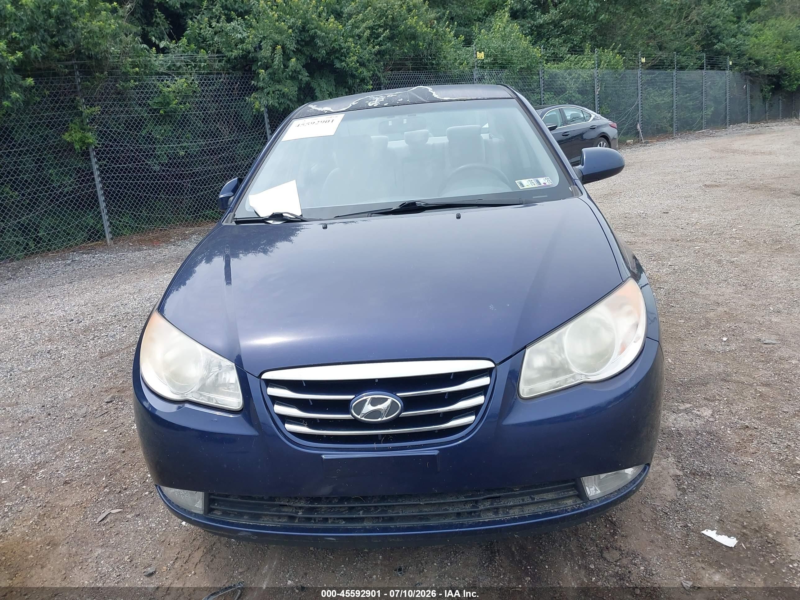 2010 Hyundai Elantra Gls Blue vin: KMHDU4AD2AU195930