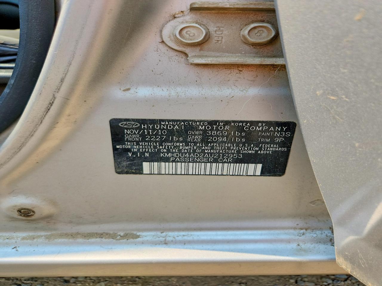 2010 Hyundai Elantra Se Серебряный vin: KMHDU4AD2AU212953