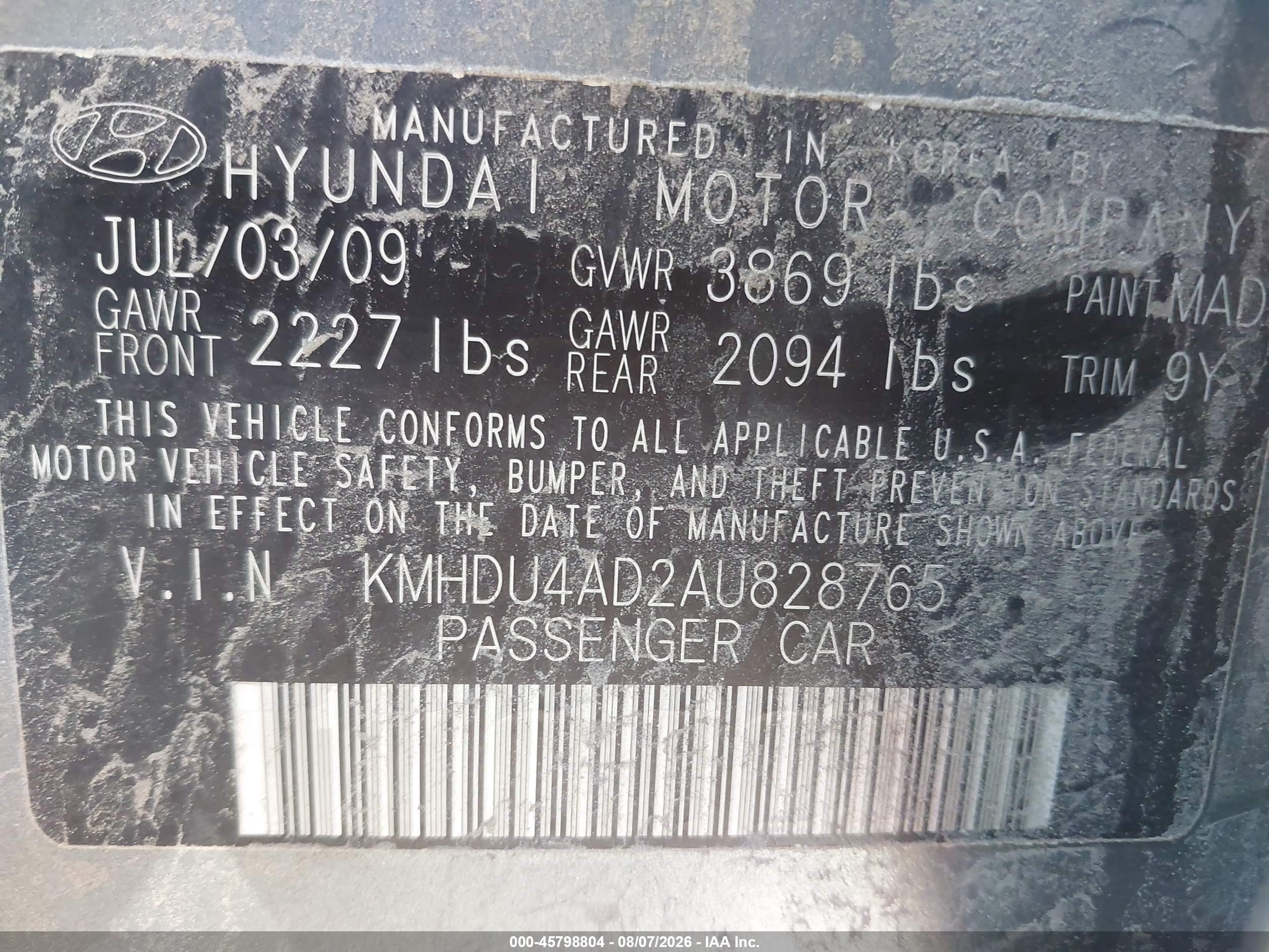 2010 Hyundai Elantra Gls Gray vin: KMHDU4AD2AU828765