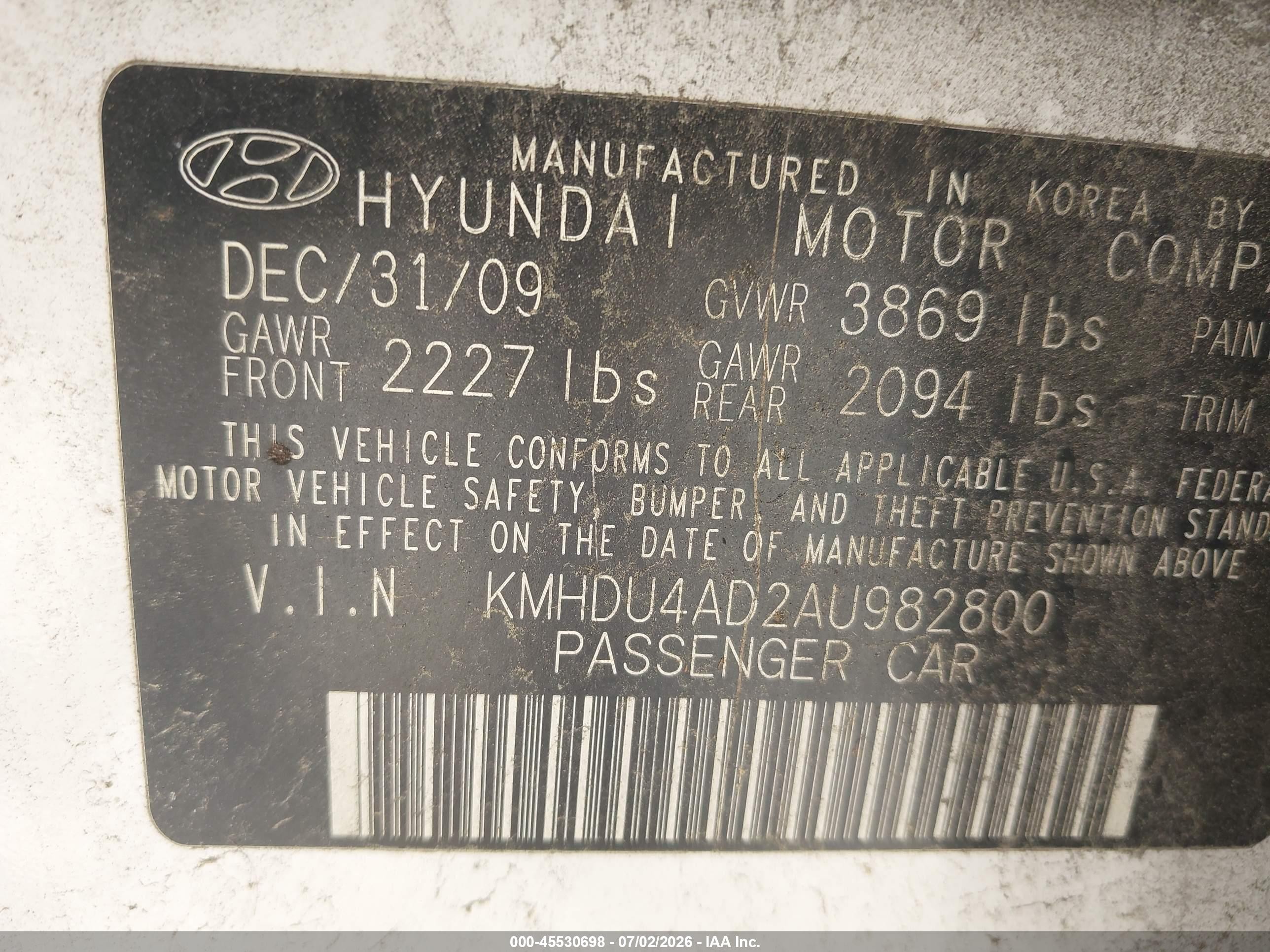 2010 Hyundai Elantra Gls White vin: KMHDU4AD2AU982800