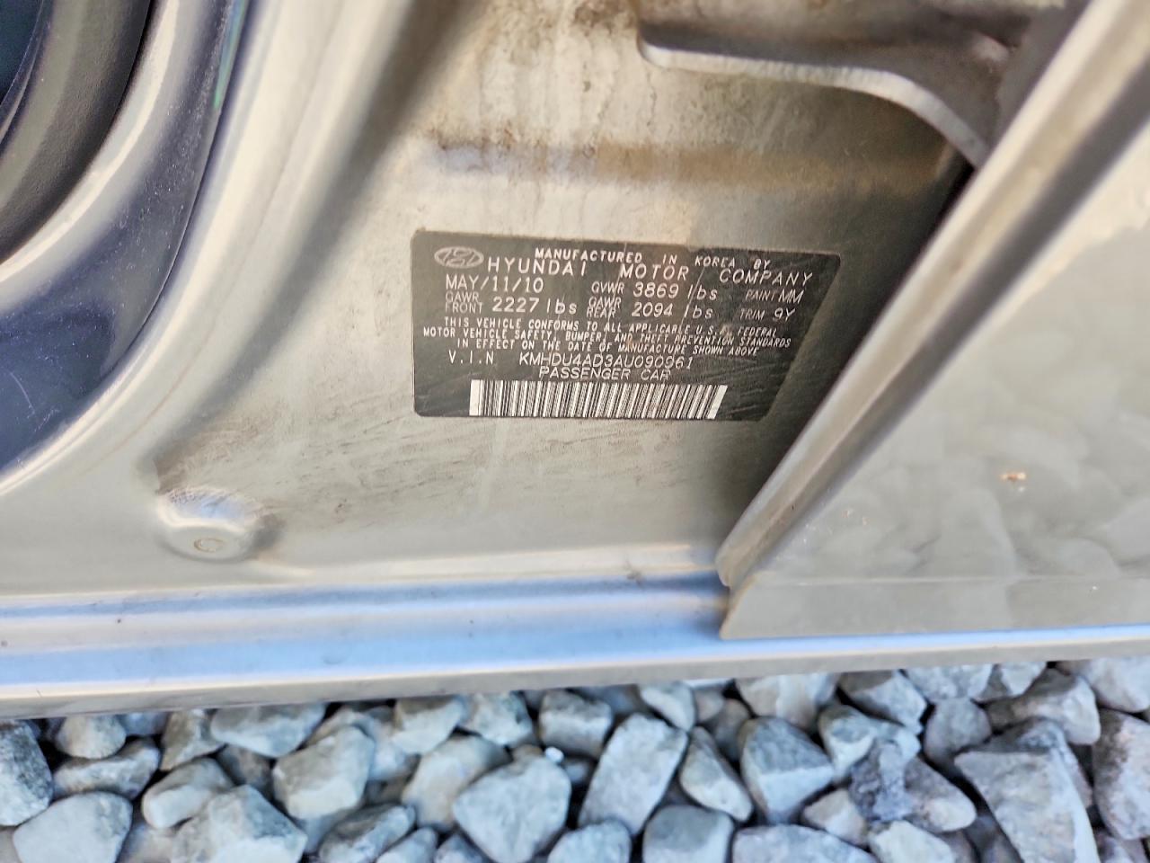 2010 Hyundai Elantra Se Silver vin: KMHDU4AD3AU090961