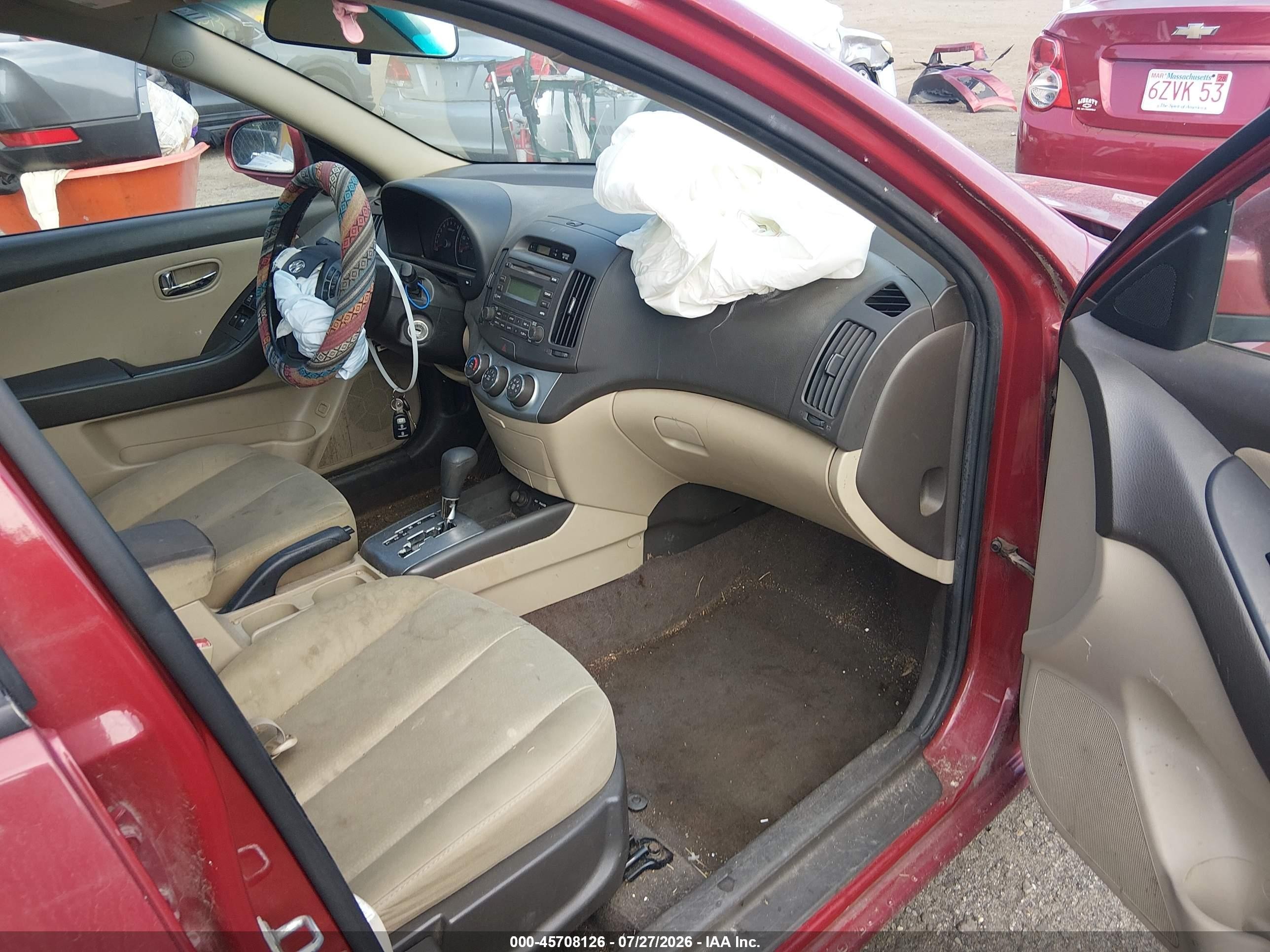 2010 Hyundai Elantra Gls Maroon vin: KMHDU4AD3AU148955