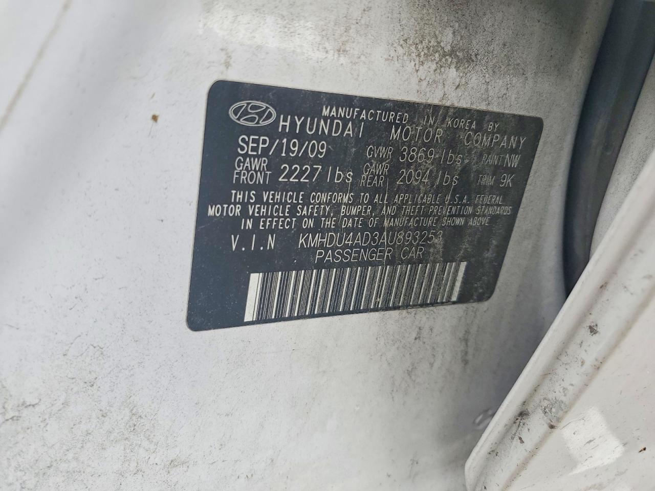 2010 Hyundai Elantra Gls White vin: KMHDU4AD3AU893253