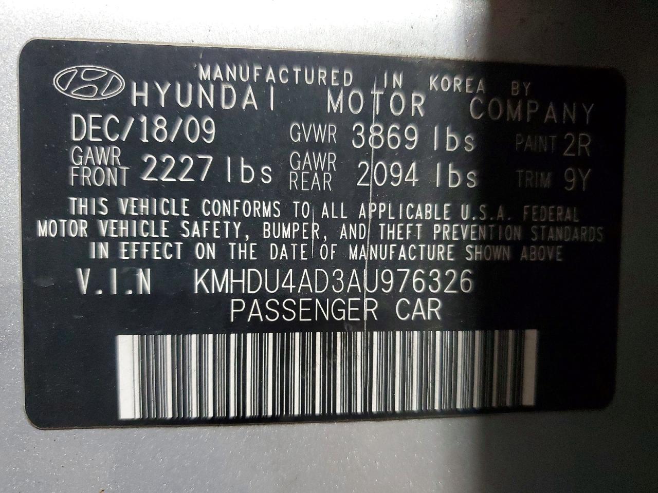 2010 Hyundai Elantra Gls Silver vin: KMHDU4AD3AU976326