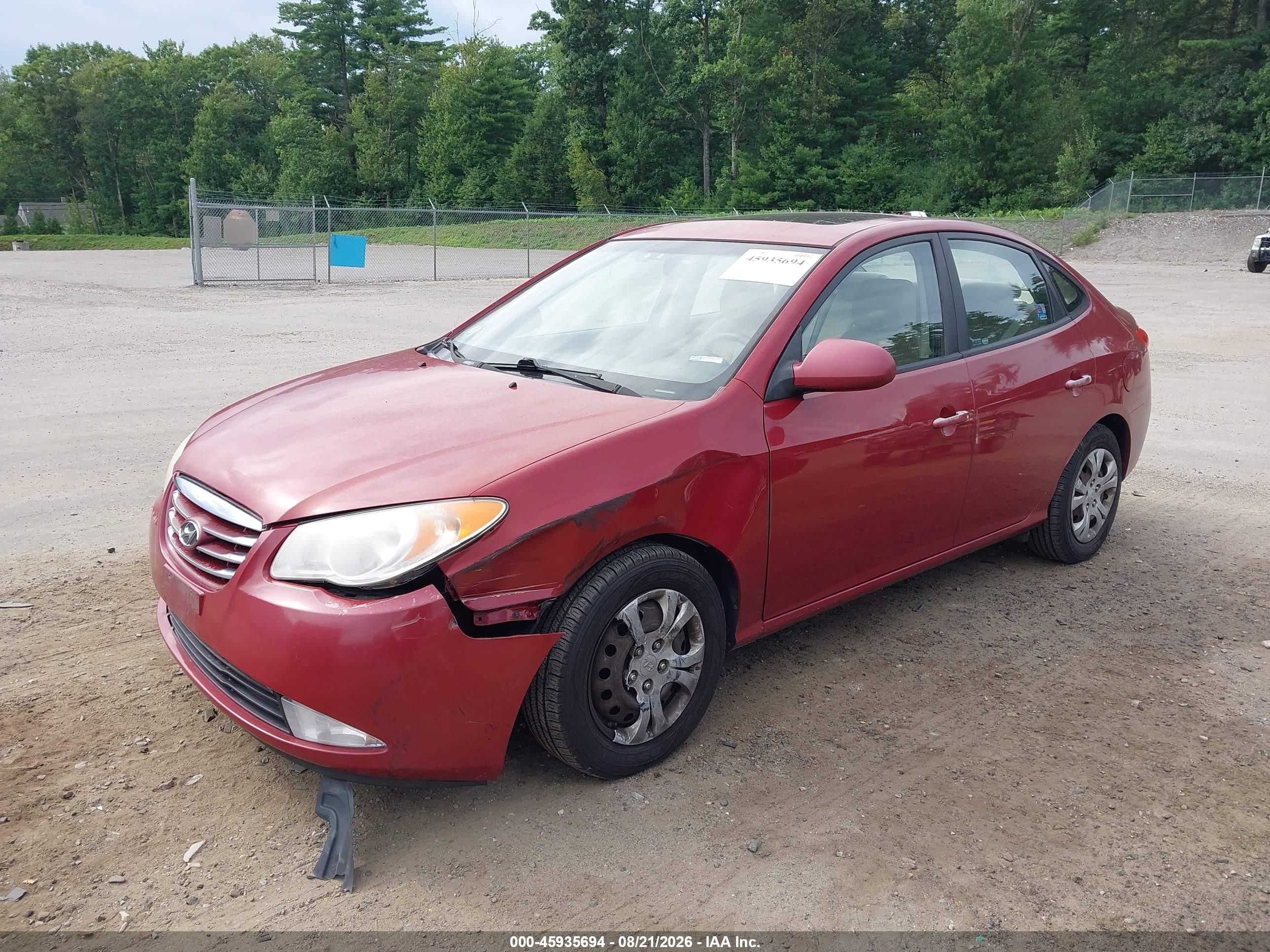 2010 Hyundai Elantra Gls Red vin: KMHDU4AD4AU060352