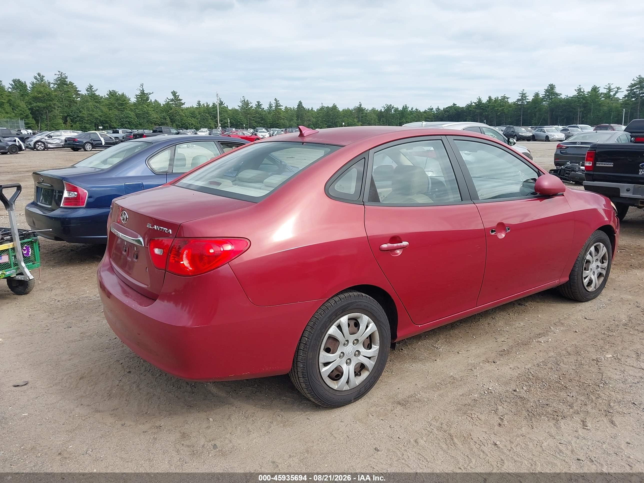 2010 Hyundai Elantra Gls Red vin: KMHDU4AD4AU060352