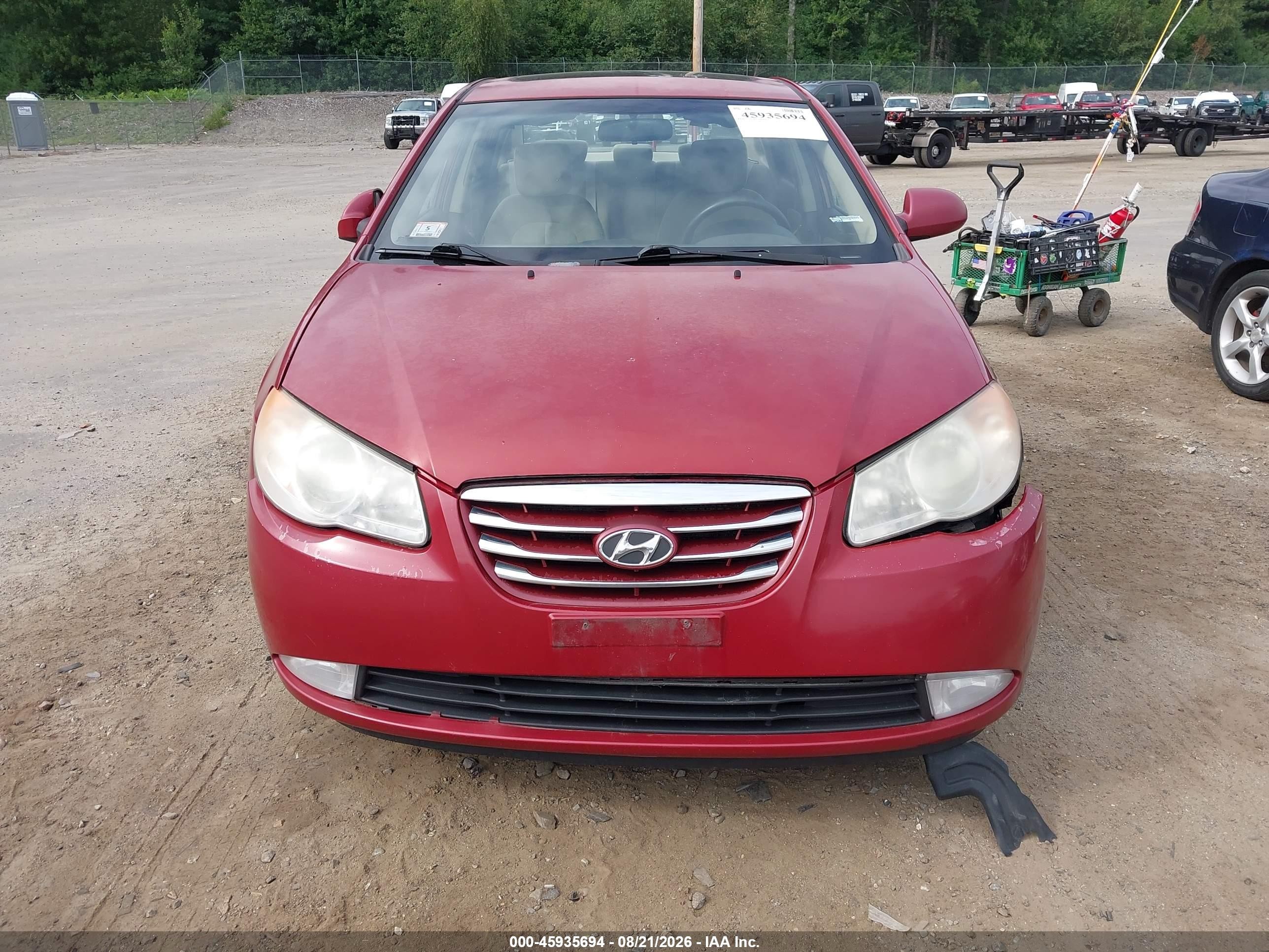 2010 Hyundai Elantra Gls Red vin: KMHDU4AD4AU060352