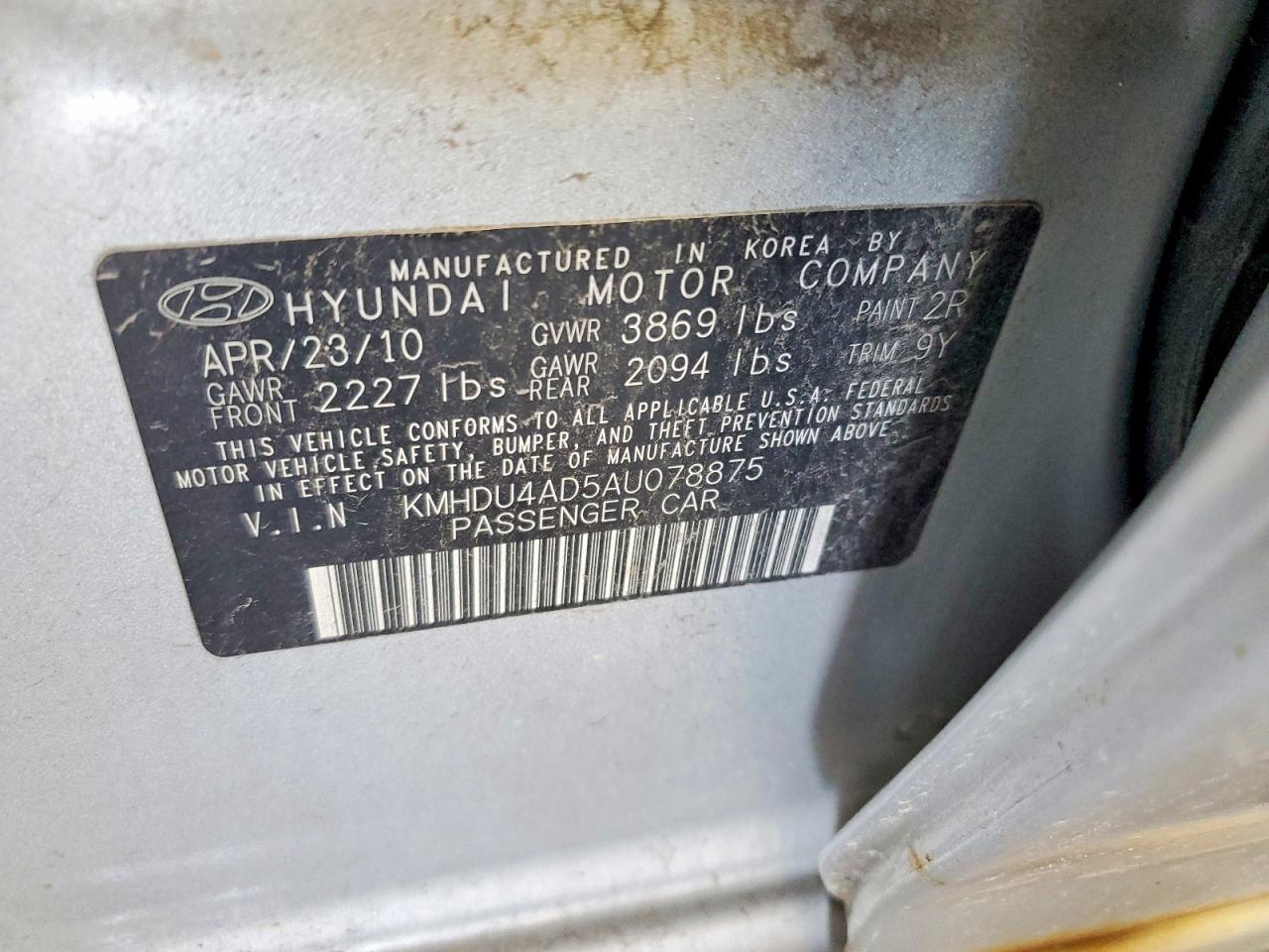 2010 Hyundai Elantra Gls Silver vin: KMHDU4AD5AU078875