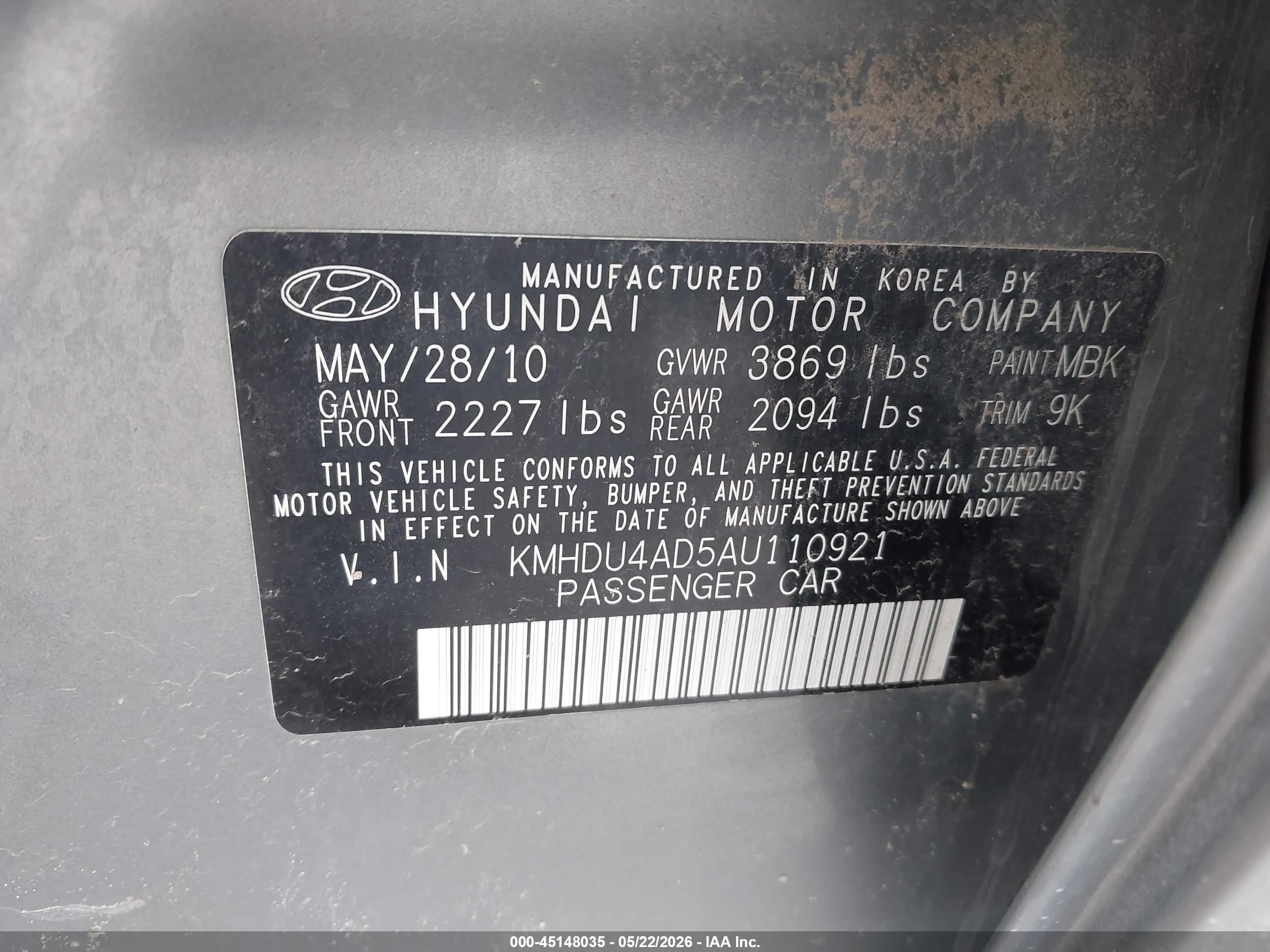 2010 Hyundai Elantra Gls Зеленый vin: KMHDU4AD5AU110921