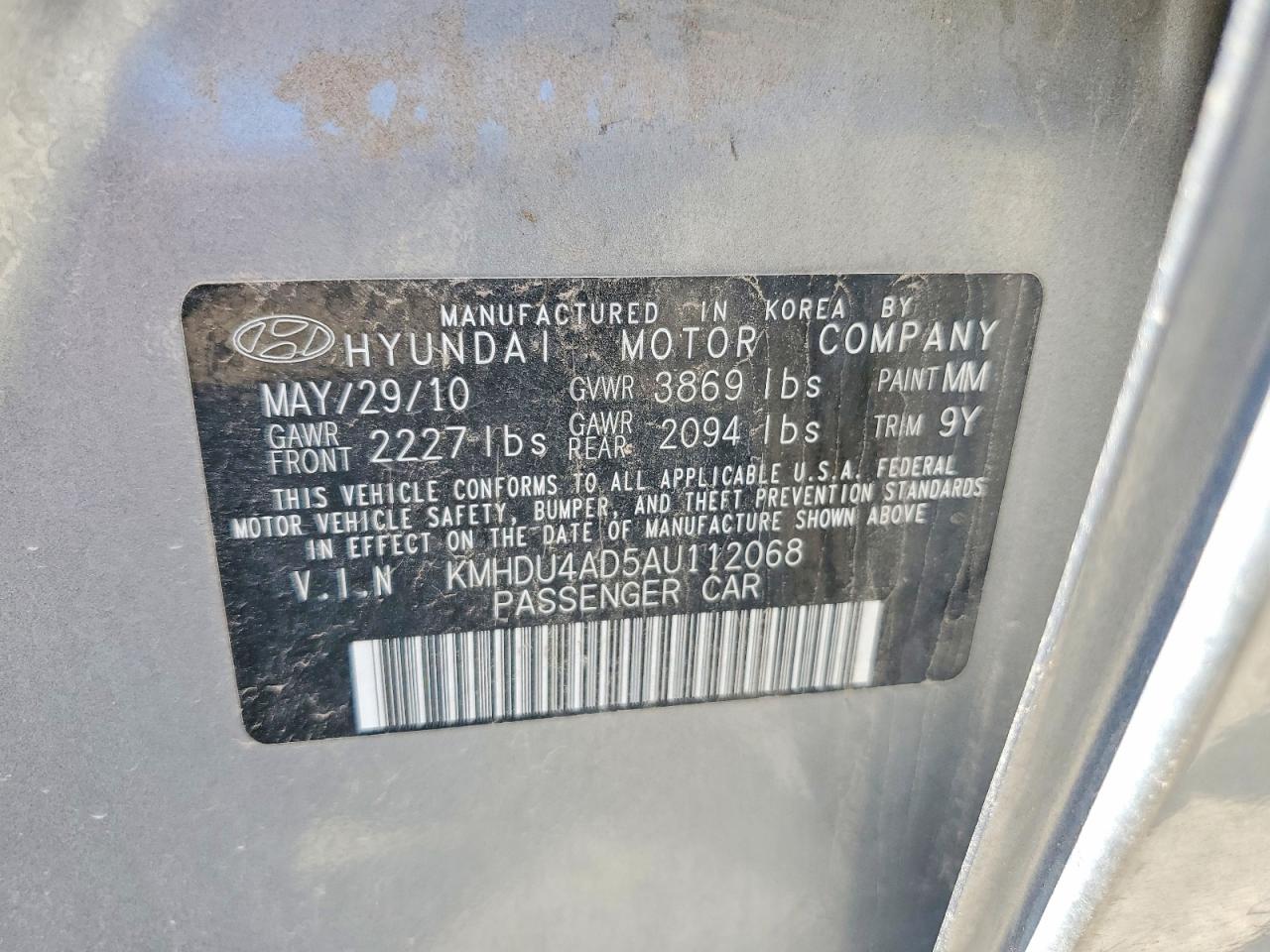 2010 Hyundai Elantra Gls Silver vin: KMHDU4AD5AU112068