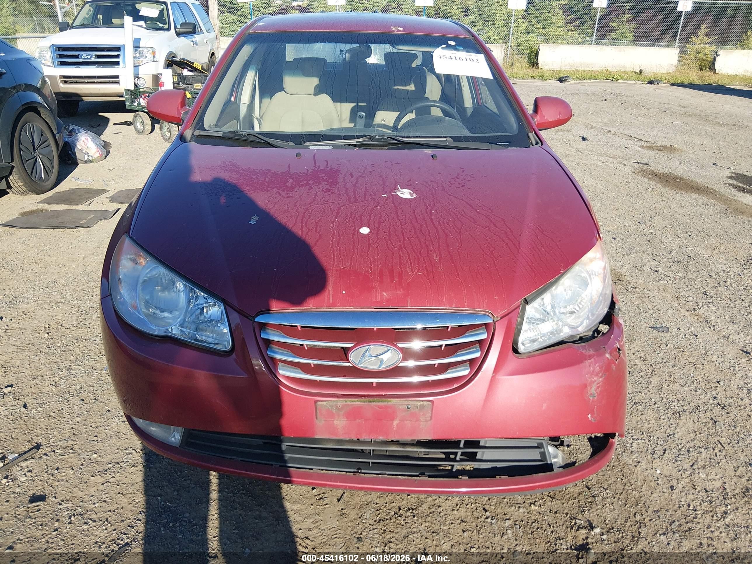2010 Hyundai Elantra Gls Red vin: KMHDU4AD5AU141084