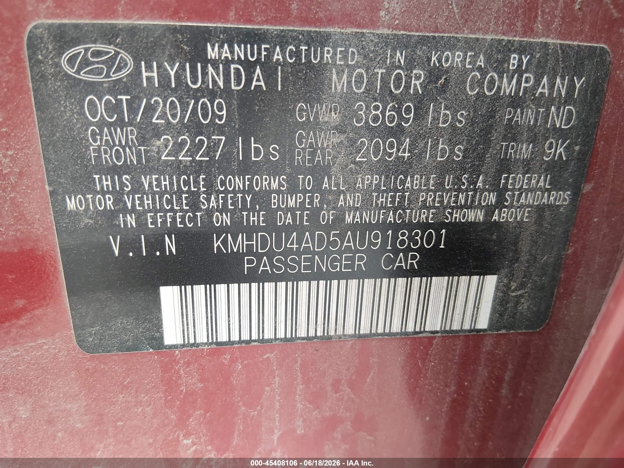 2010 Hyundai Elantra Gls Красный vin: KMHDU4AD5AU918301