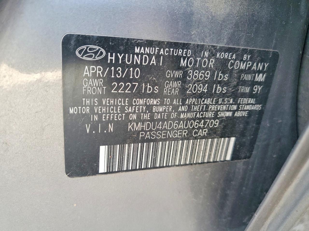 2010 Hyundai Elantra Gls Silver vin: KMHDU4AD6AU064709