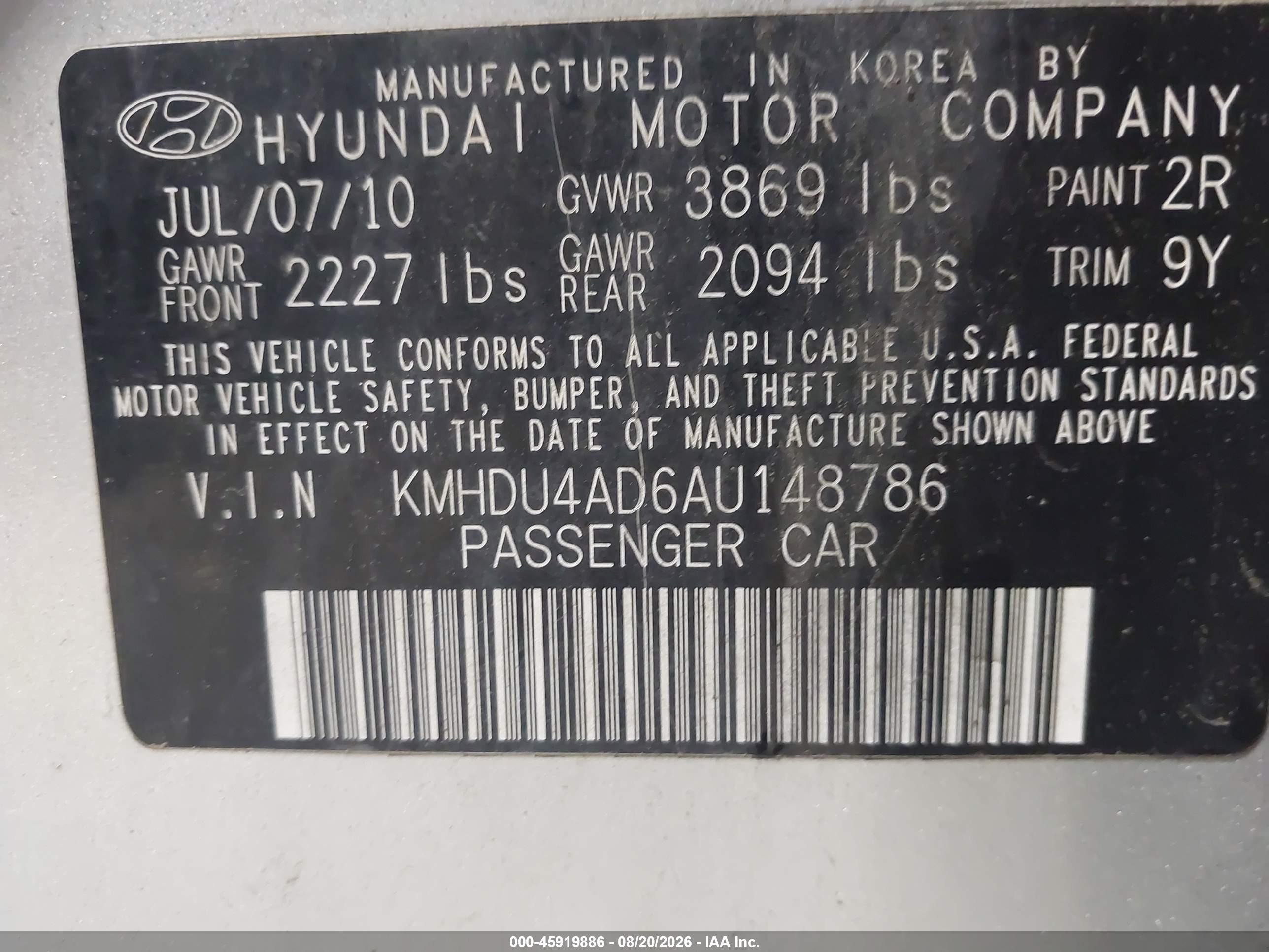 2010 Hyundai Elantra Gls Gray vin: KMHDU4AD6AU148786