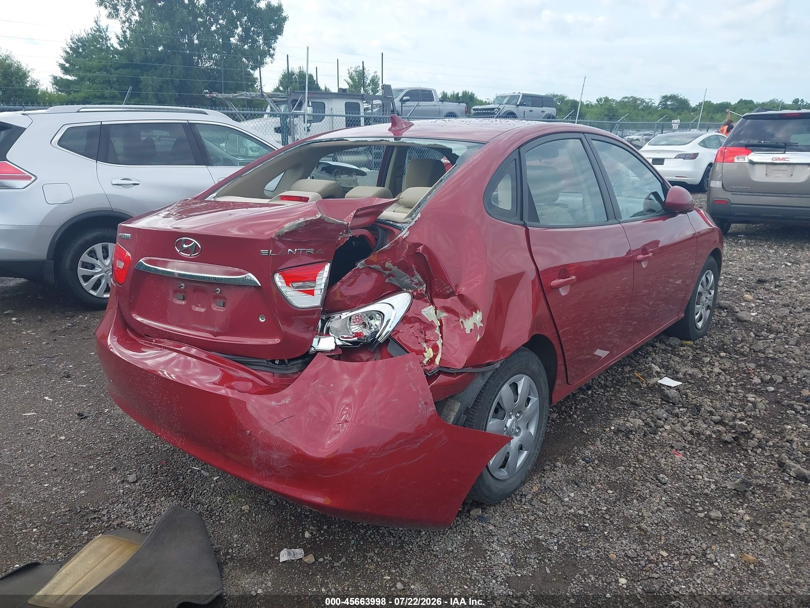 2010 Hyundai Elantra Gls Red vin: KMHDU4AD6AU197003