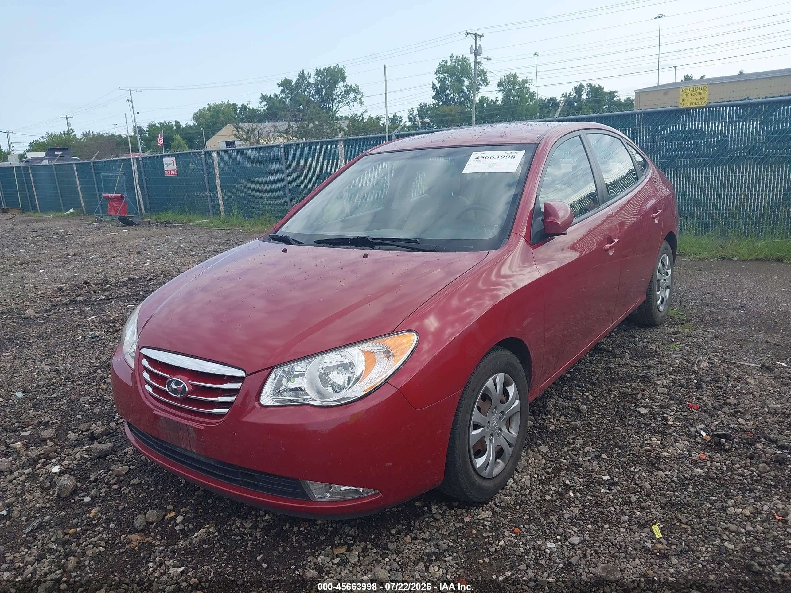 2010 Hyundai Elantra Gls Red vin: KMHDU4AD6AU197003