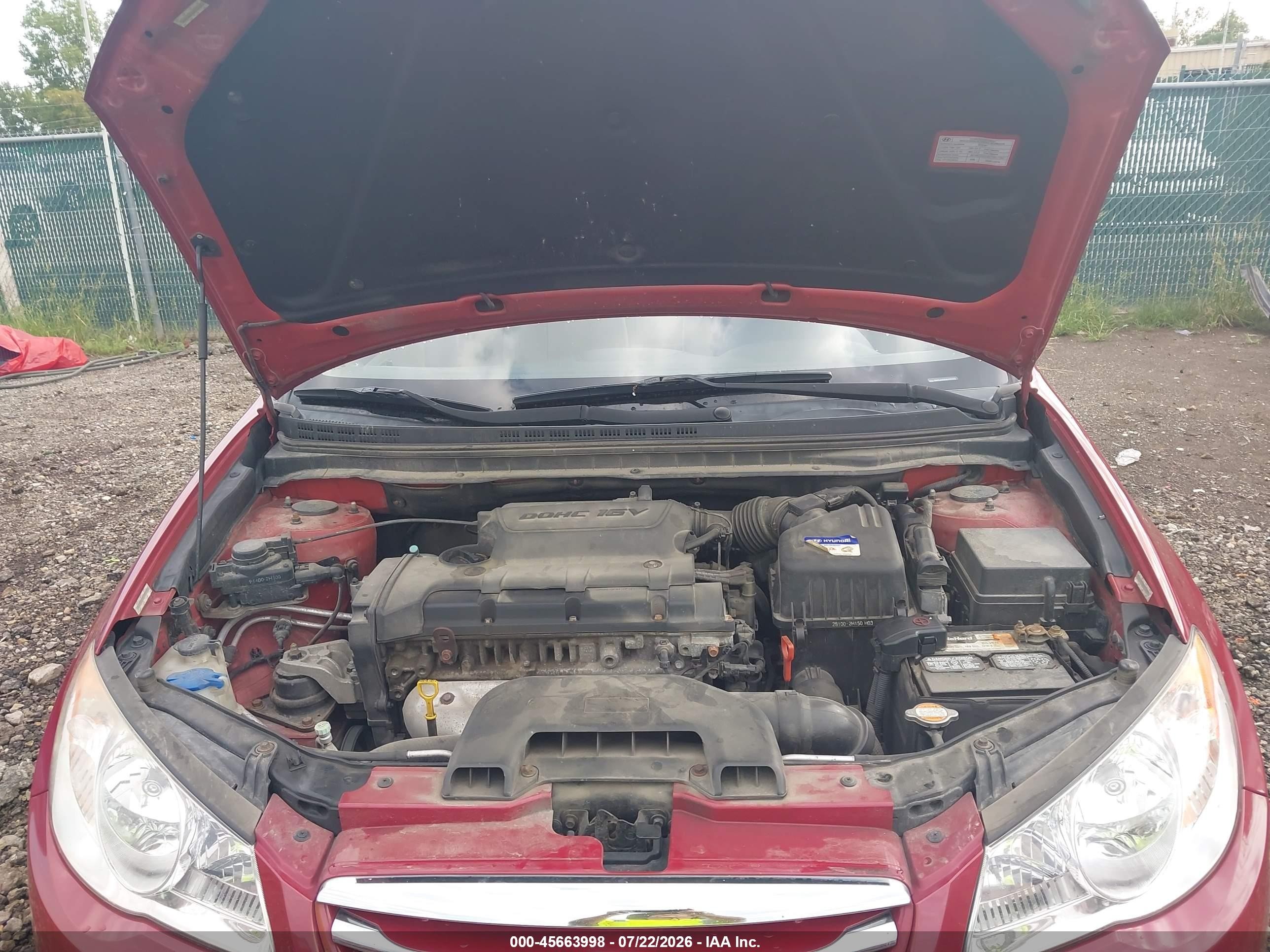 2010 Hyundai Elantra Gls Red vin: KMHDU4AD6AU197003
