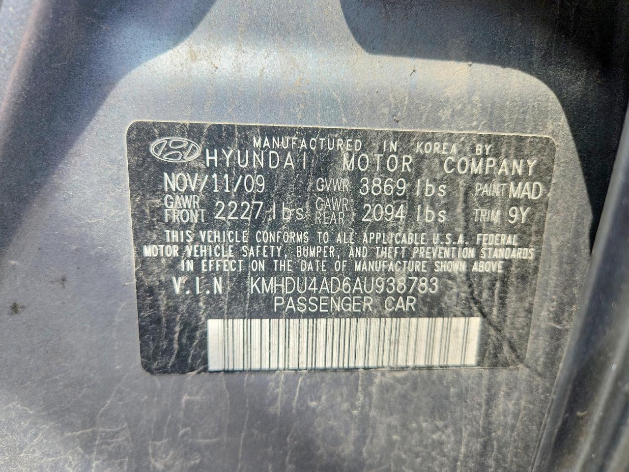 2010 Hyundai Elantra Gls Gray vin: KMHDU4AD6AU938783