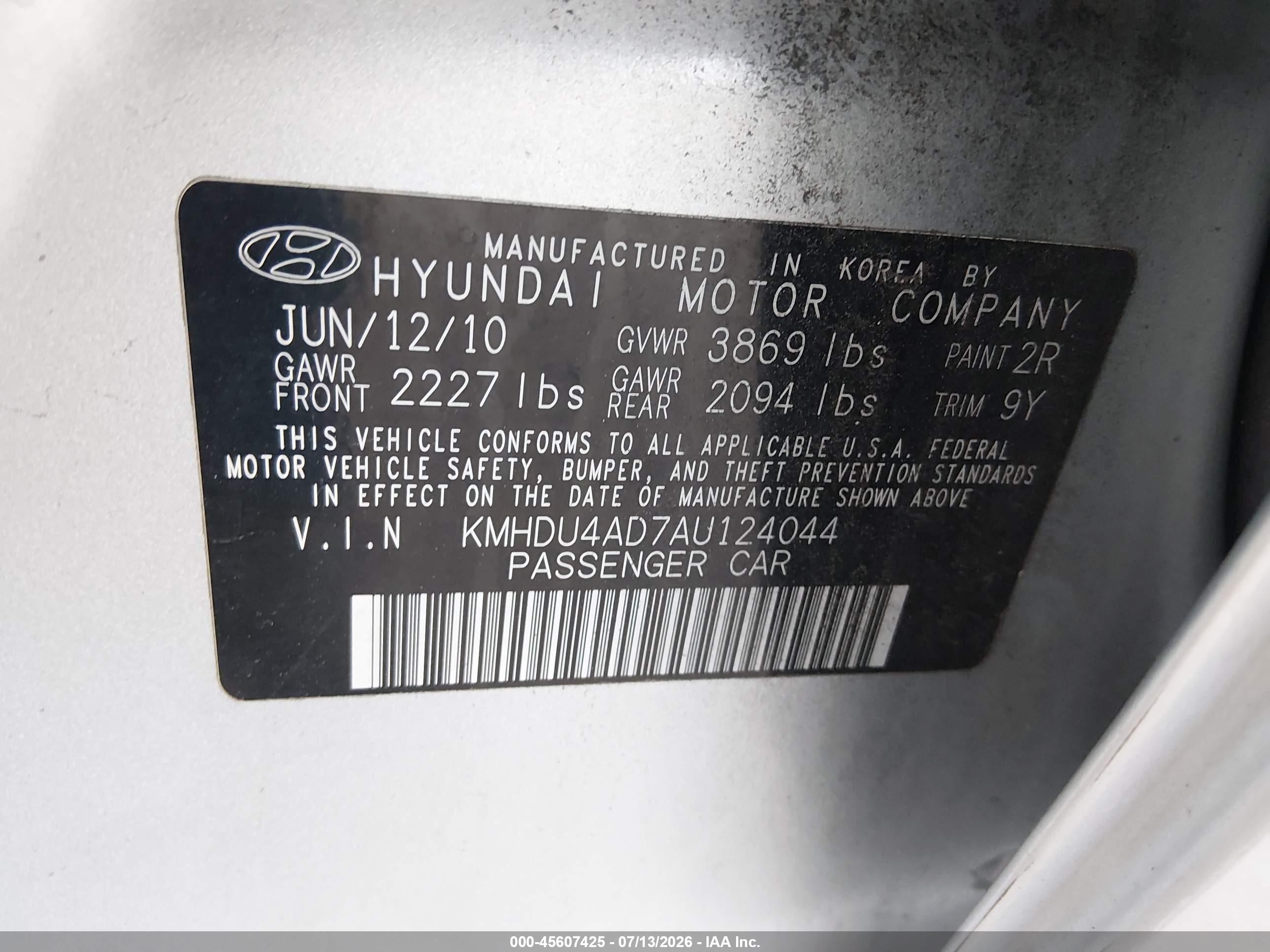 2010 Hyundai Elantra Gls Silver vin: KMHDU4AD7AU124044