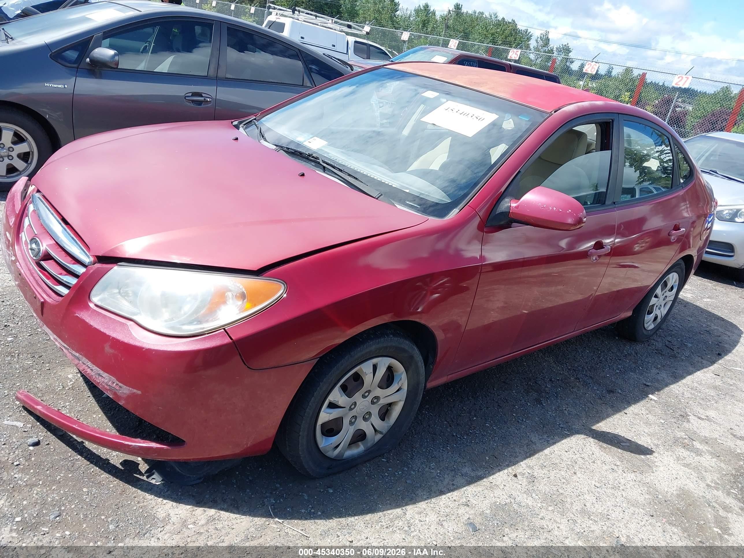 2010 Hyundai Elantra Gls Темно-бордовый vin: KMHDU4AD7AU130491