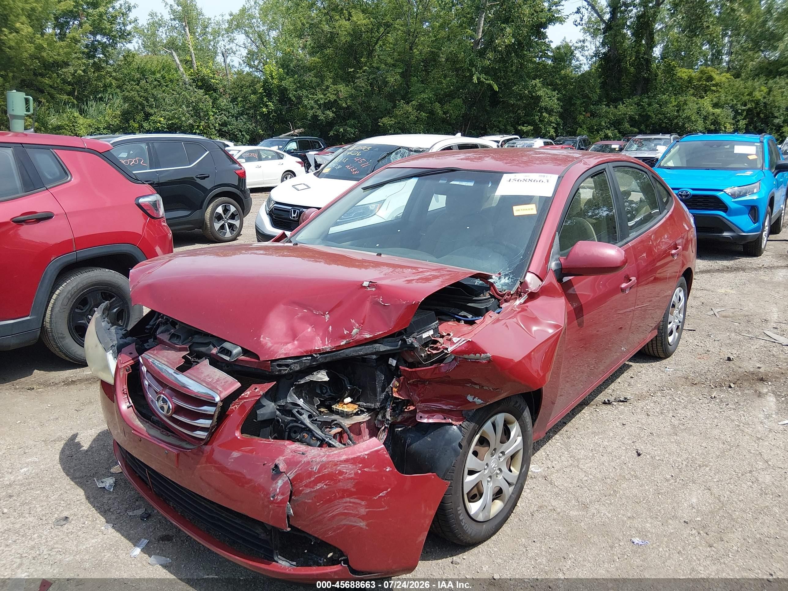 2010 Hyundai Elantra Gls Red vin: KMHDU4AD7AU130619