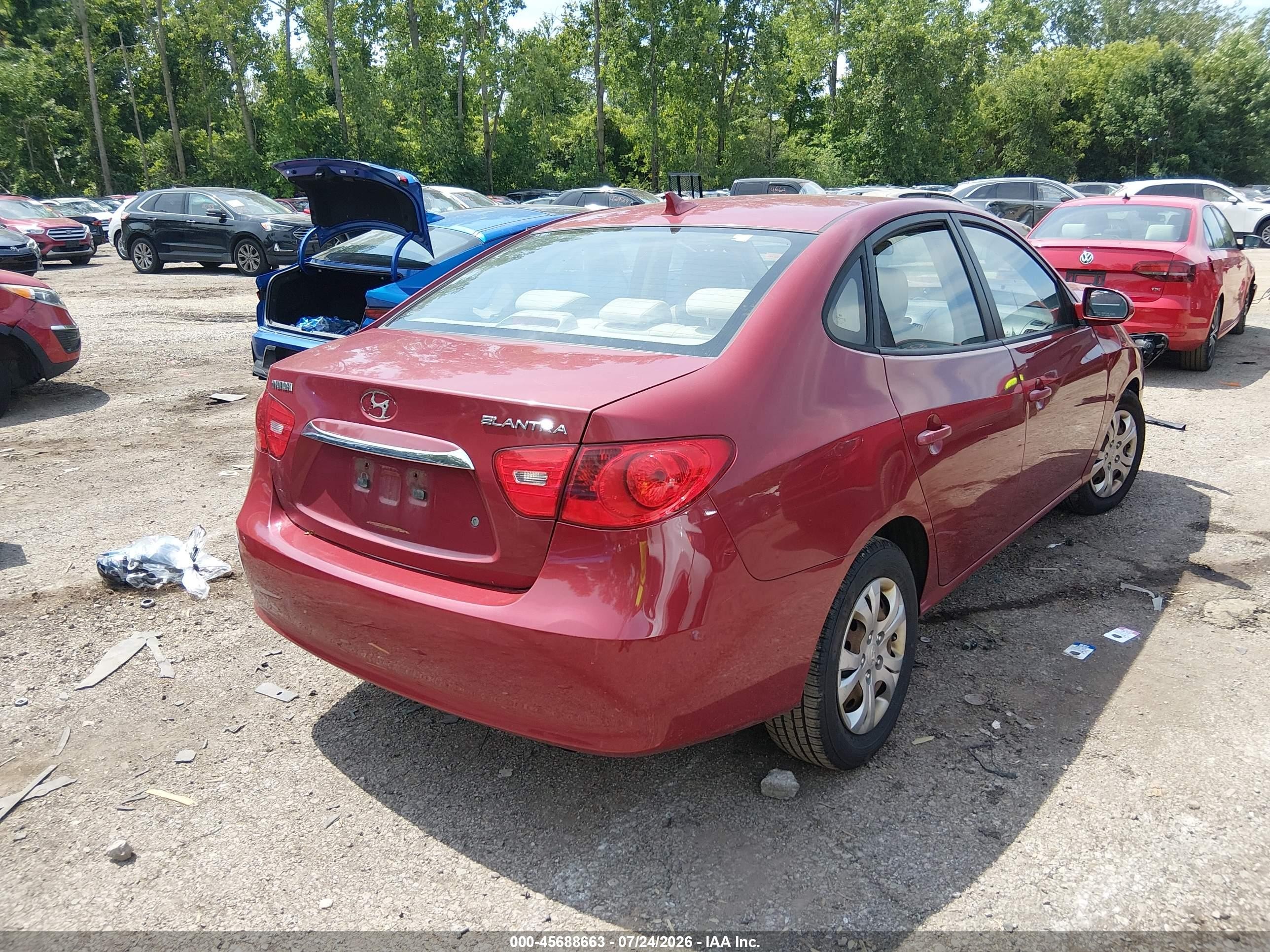 2010 Hyundai Elantra Gls Red vin: KMHDU4AD7AU130619
